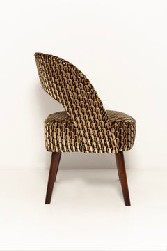 Mid Century Black and Brown Aperitivo MISIA Velvet Club Armchair, Europe, 1960s