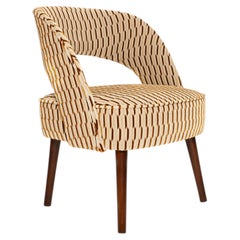 Mid Century Beige and Brown Epernon MISIA Velvet Club Armchair, Europe, 1960s