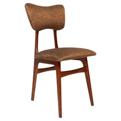 Fauteuil « Butterfly » du milieu du siècle, velours jacquard doré Casamance, Europe, années 1960