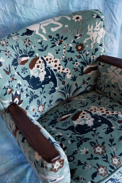 Mid Century German Vintage Armchair in Schumacher Saint Ambrose Velvet, 1960s