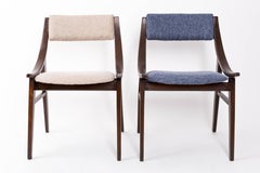 Sedia "Jupmer" blu, Silesian Furniture Factory, Polonia, anni '60