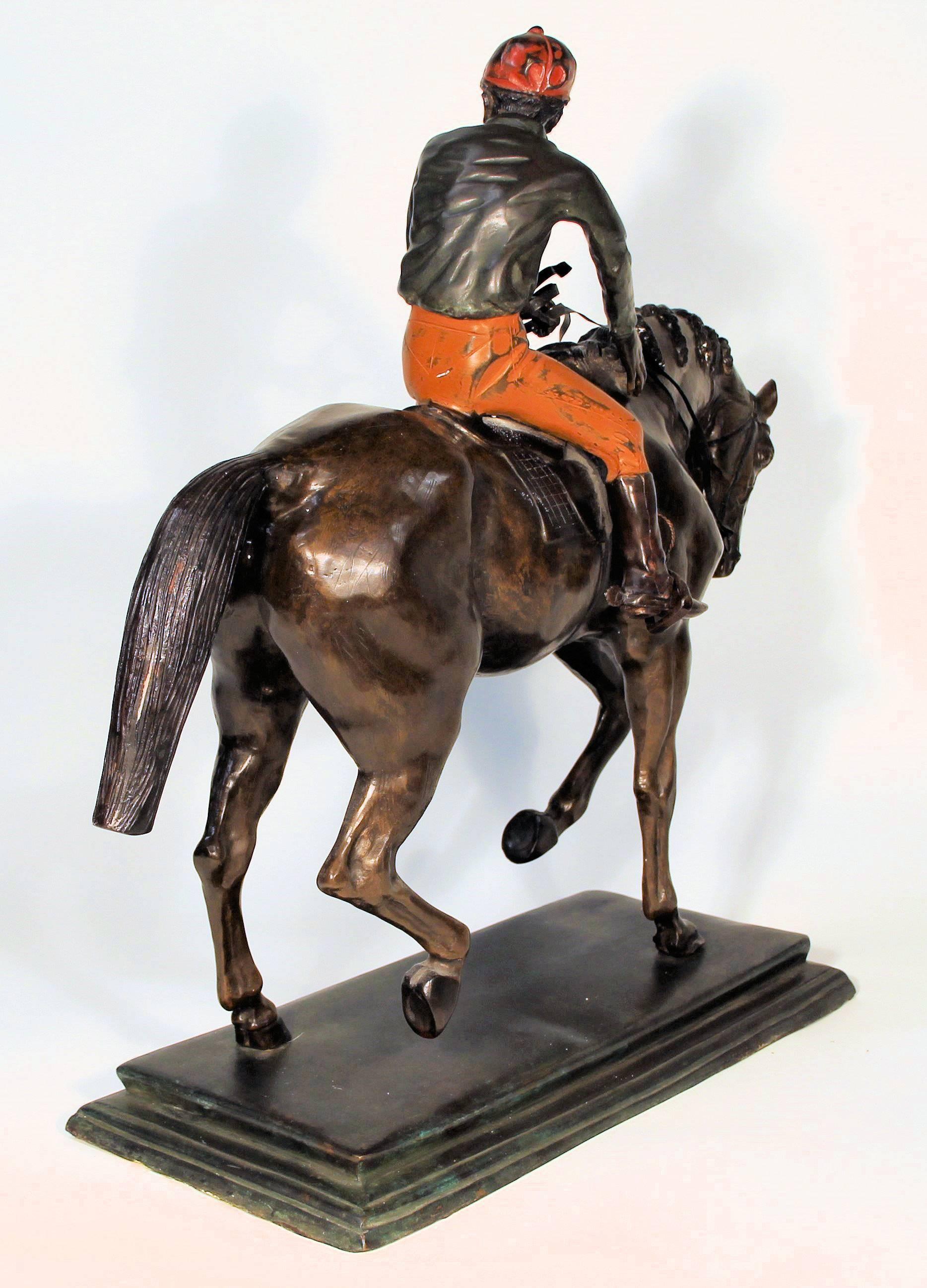 Le Grand Jockey, a Bronze Statue after a Work by Isidore Jules Bonheur For Sale 4