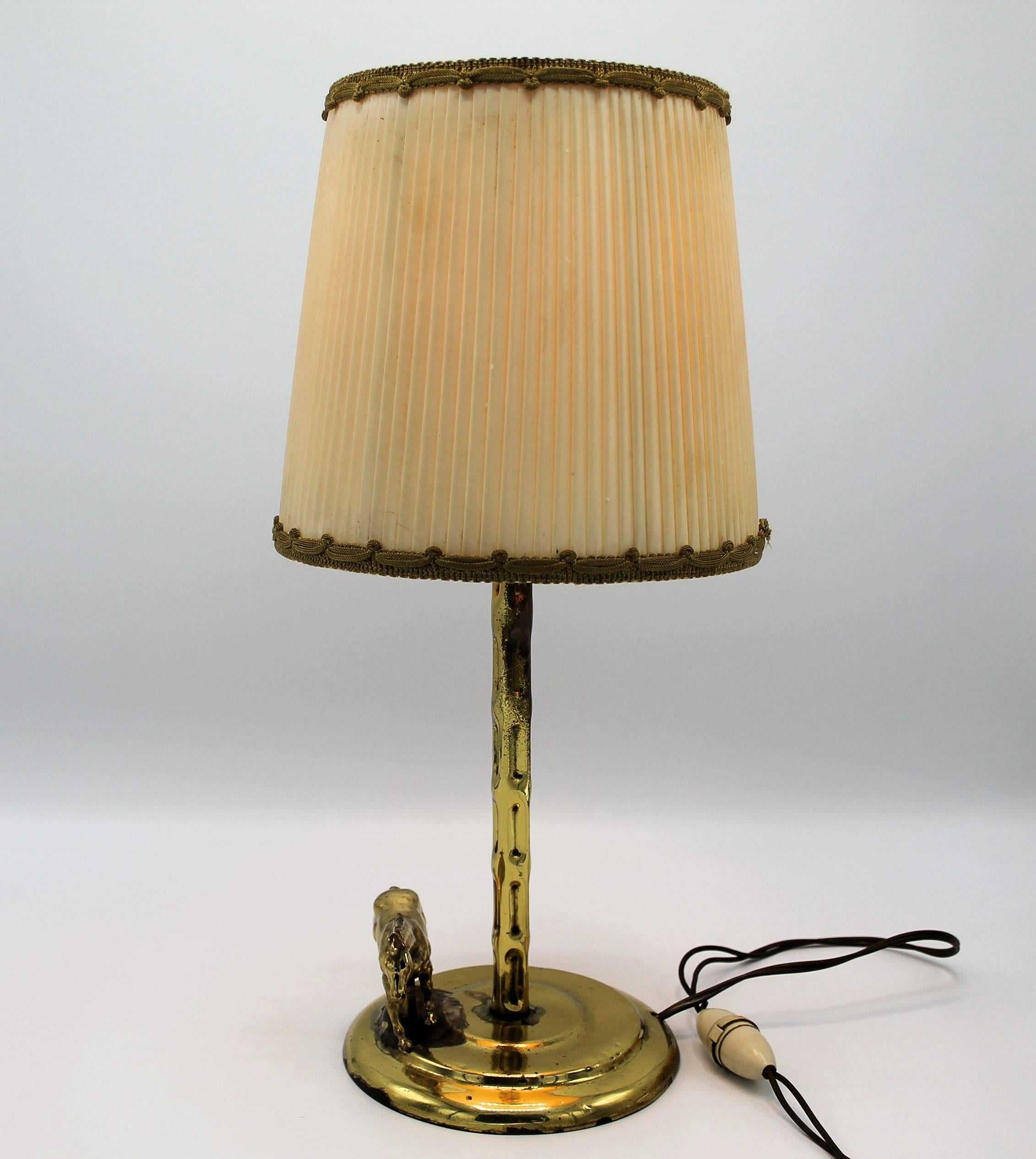 20th Century Brass Horse Lamp, 1950 For Sale