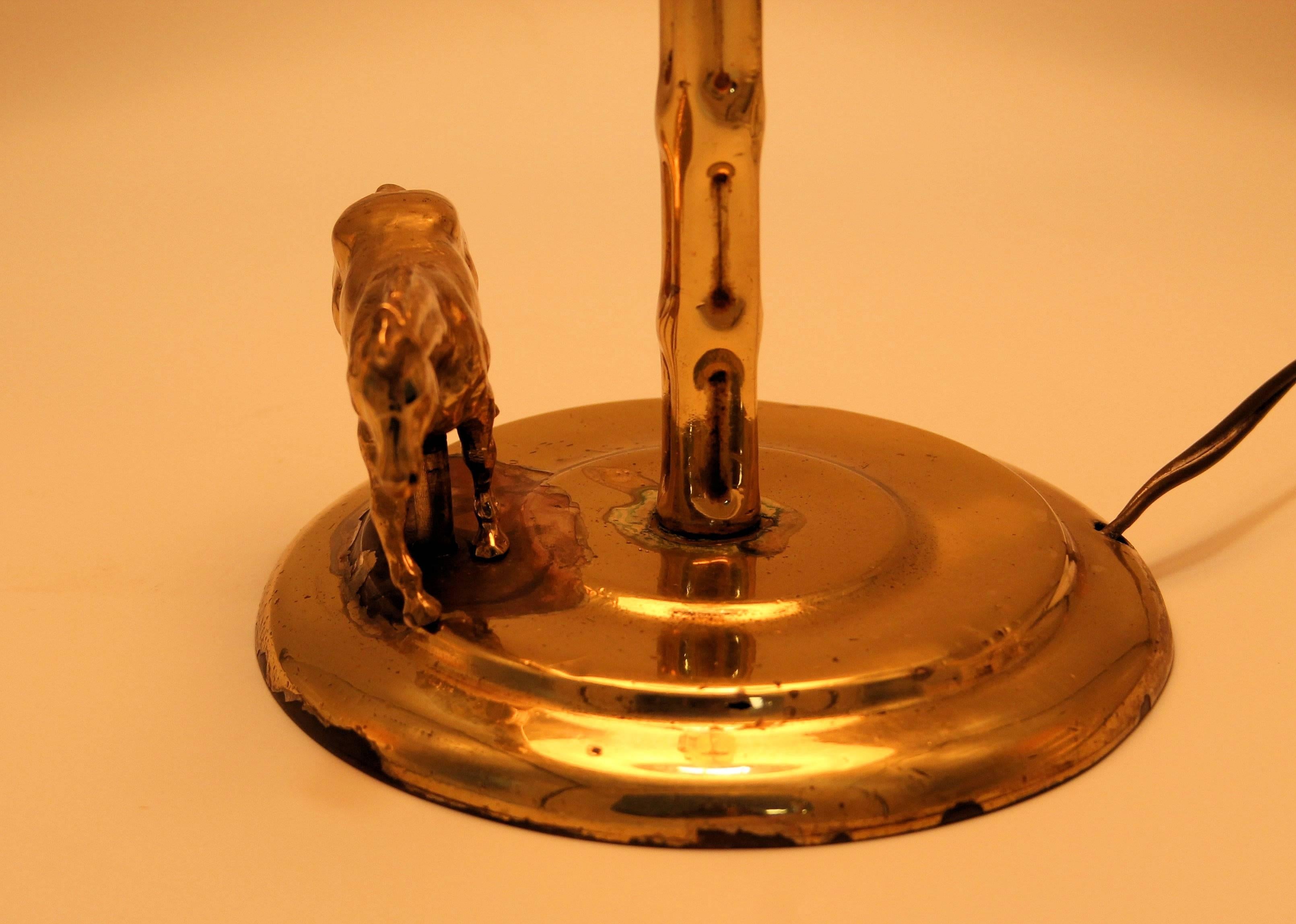 French Brass Horse Lamp, 1950 For Sale