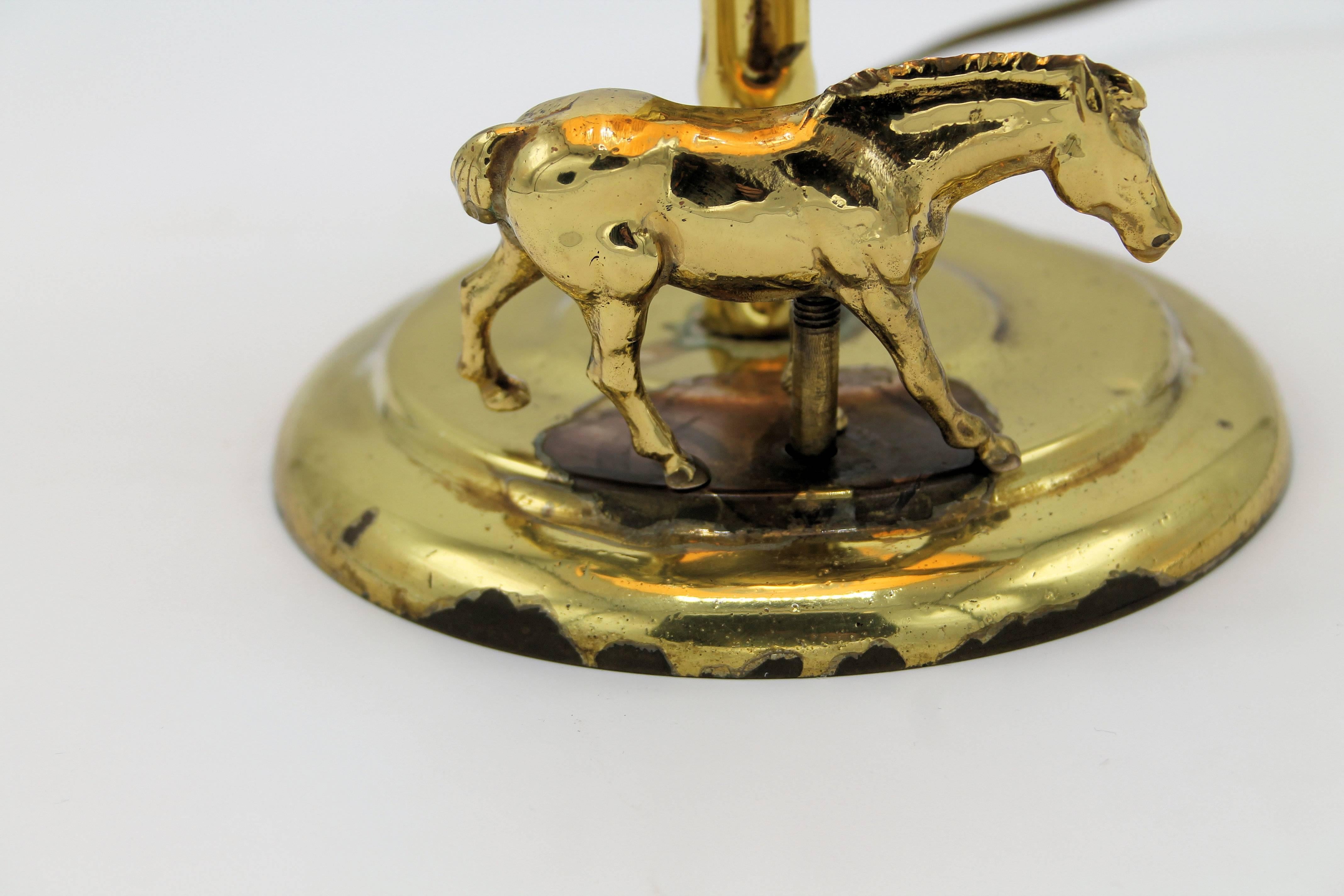 Brass Horse Lamp, 1950 For Sale 3