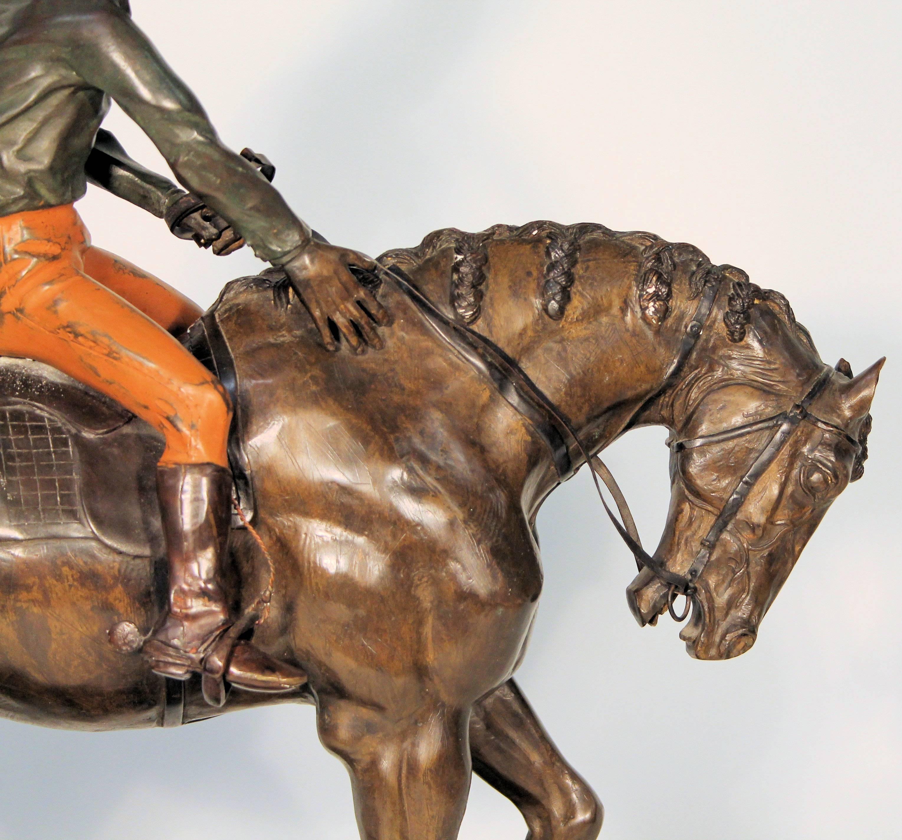 Le Grand Jockey, a Bronze Statue after a Work by Isidore Jules Bonheur For Sale 2