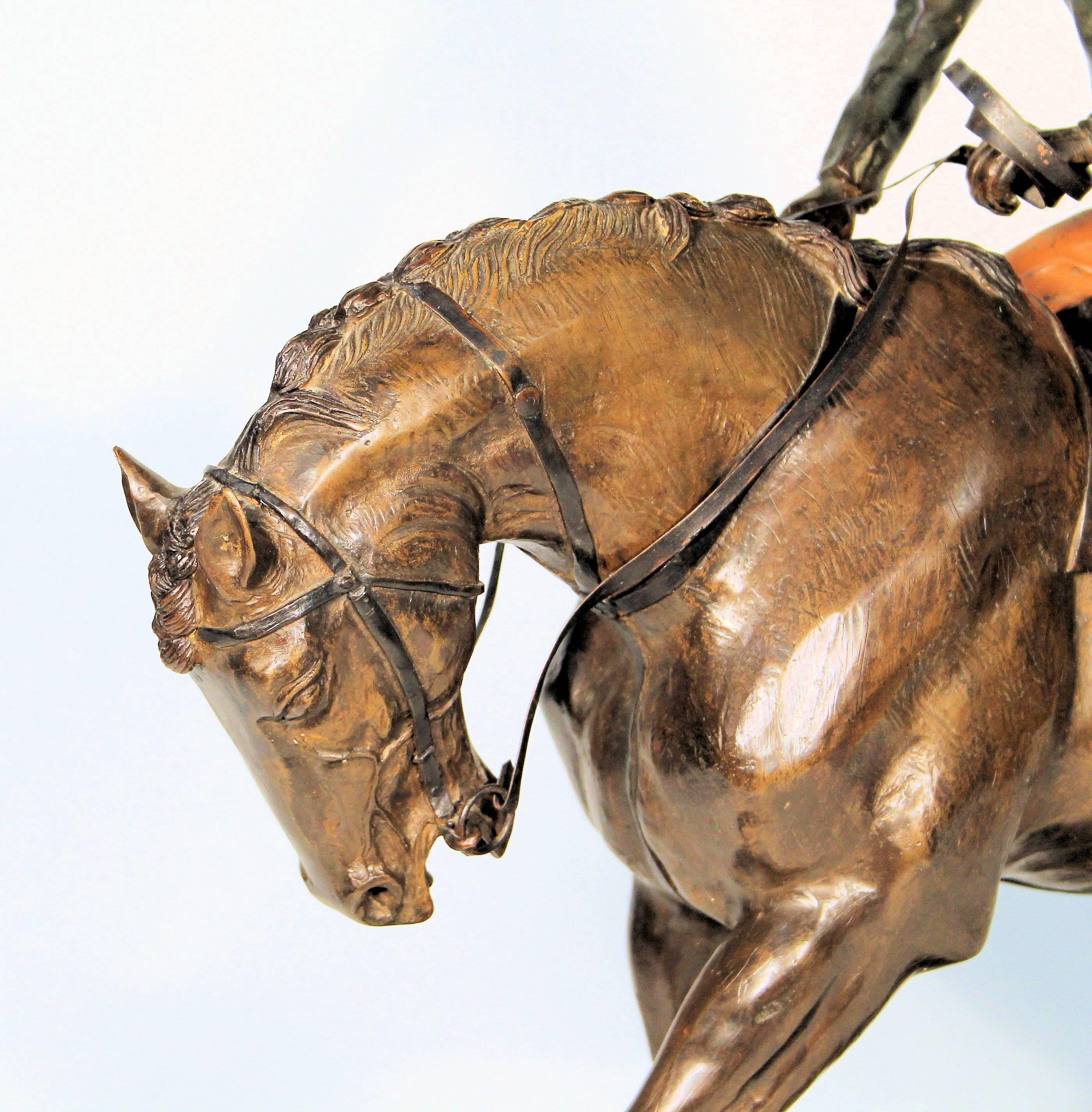 Le Grand Jockey, a Bronze Statue after a Work by Isidore Jules Bonheur For Sale 3