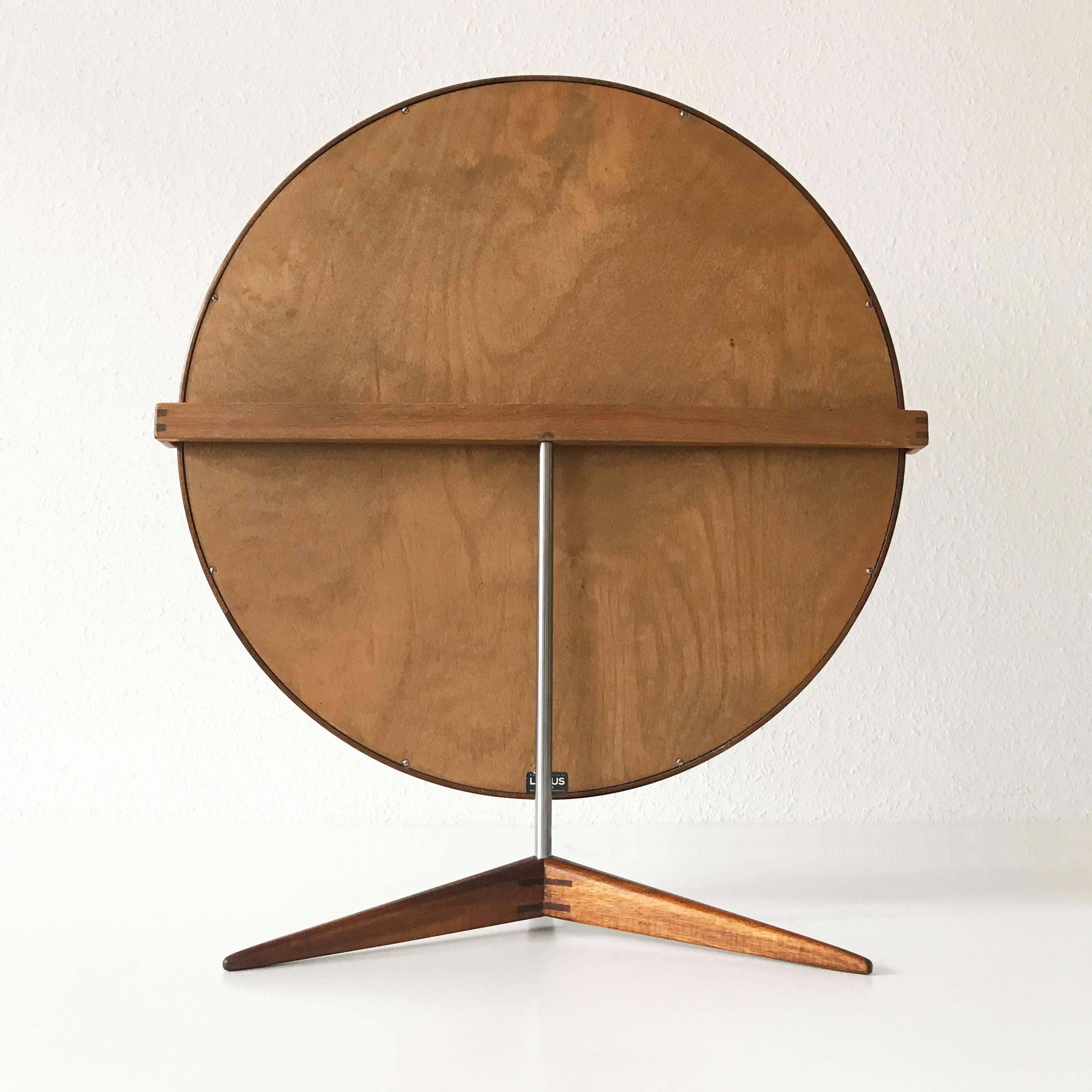 Großer Tischspiegel aus Teakholz von Uno & sten Kristiansson für Luxus Schweden 1960er Jahre im Angebot 1