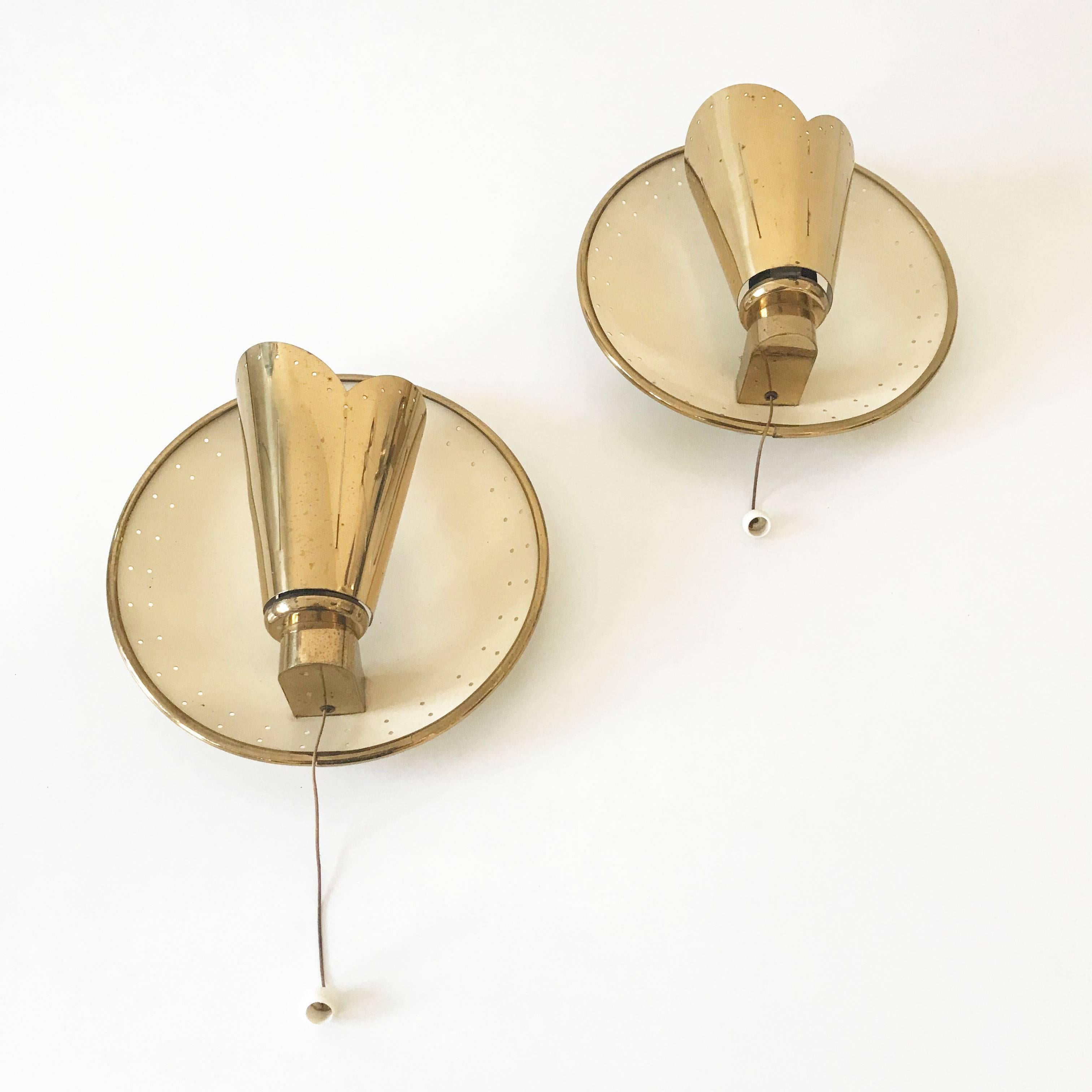 Mid-20th Century Set of Two Elegant Mid Century Modern Sconces or Wall Lamps by Jacques Biny