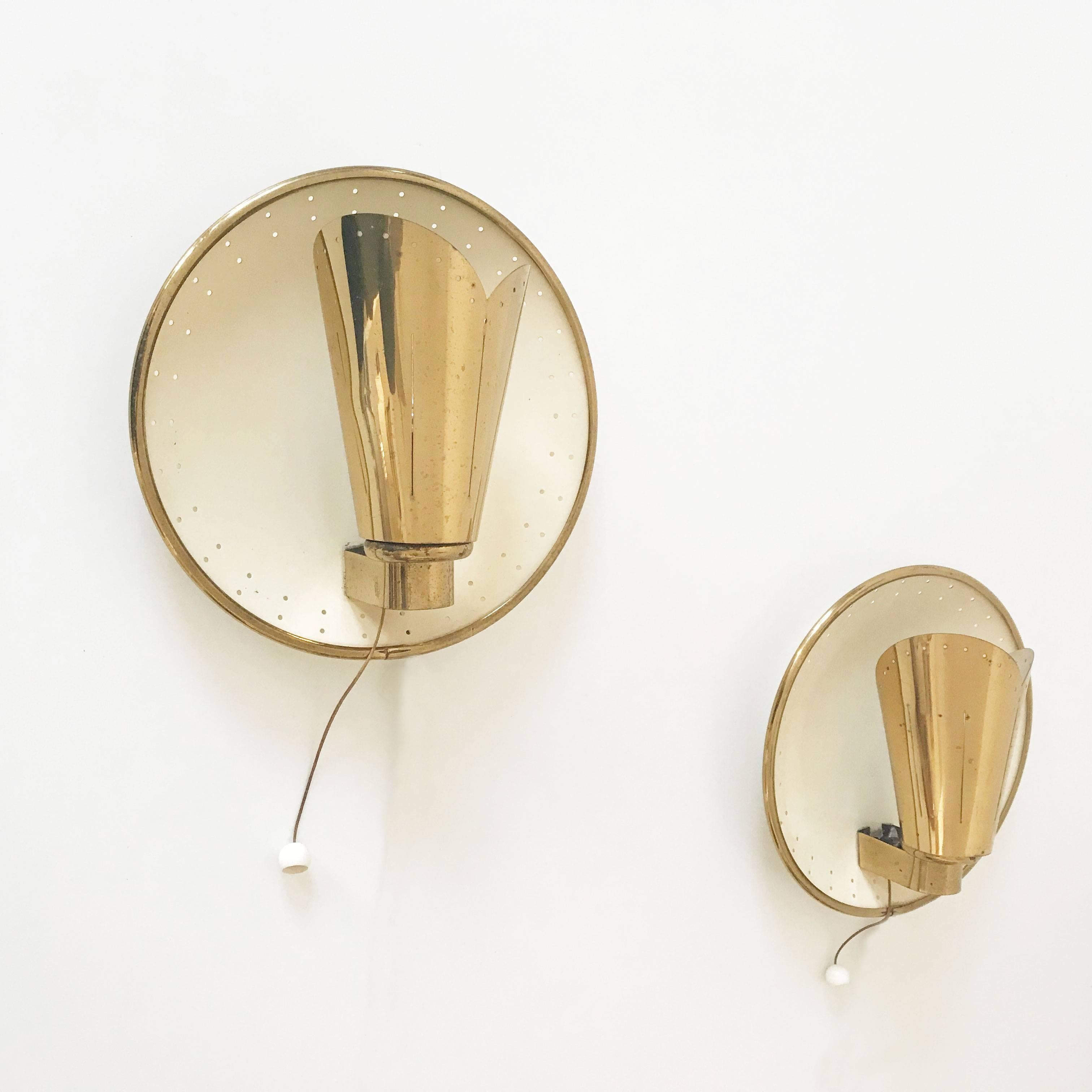 Mid-Century Modern Set of Two Elegant Mid Century Modern Sconces or Wall Lamps by Jacques Biny