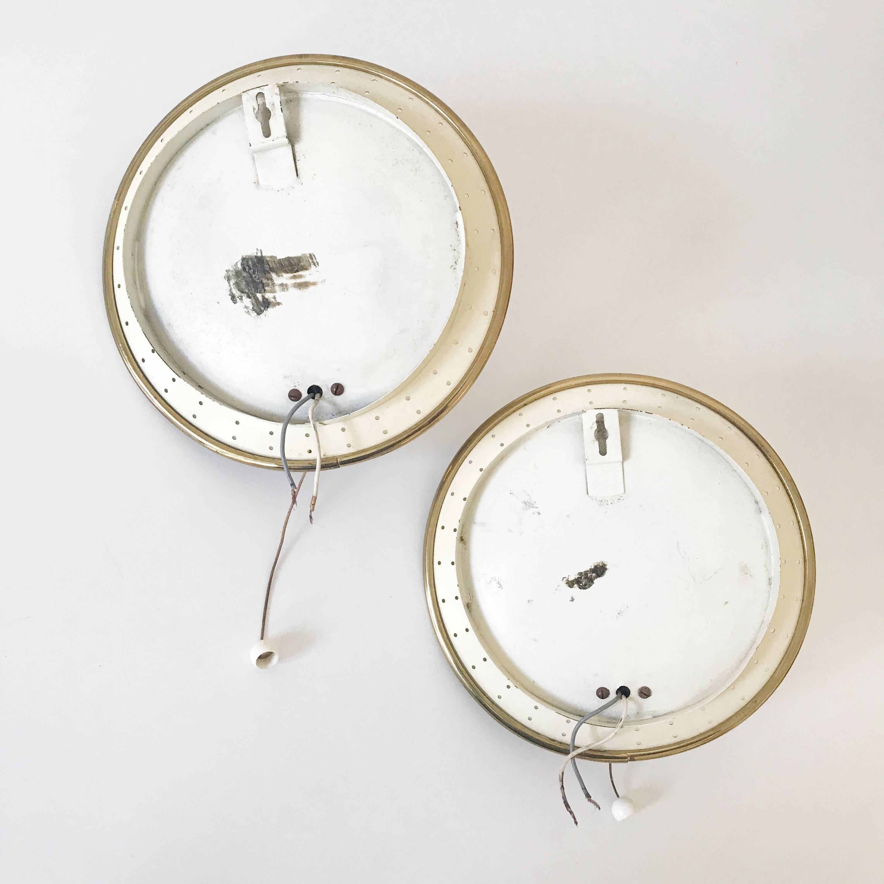 Set of Two Elegant Mid Century Modern Sconces or Wall Lamps by Jacques Biny 2