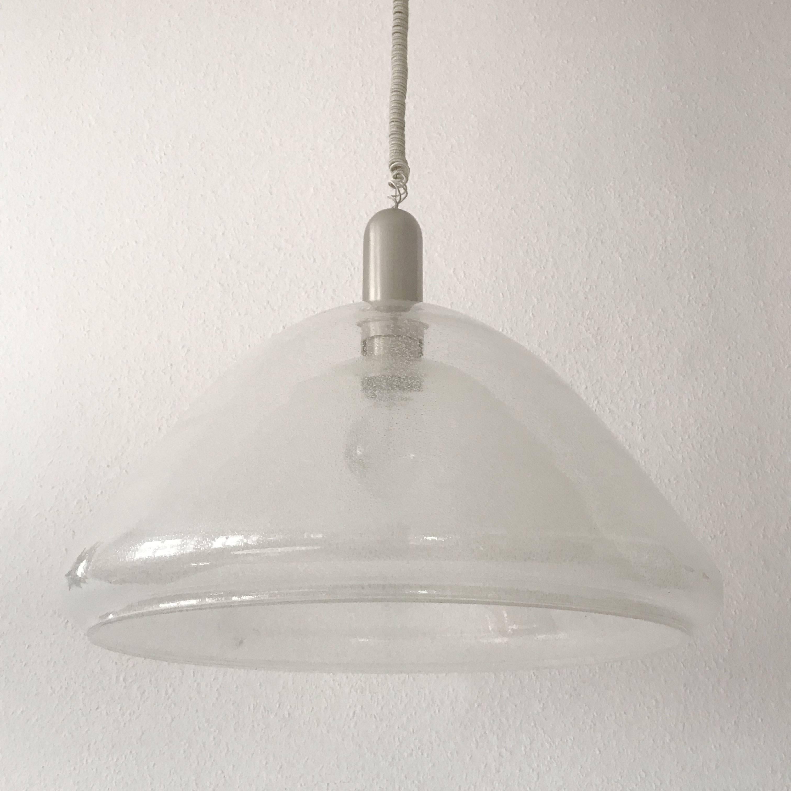 Polished Large Two-Layer Murano Glass Pendant Lamp by Carlo Nason for Mazzega, 1960s For Sale