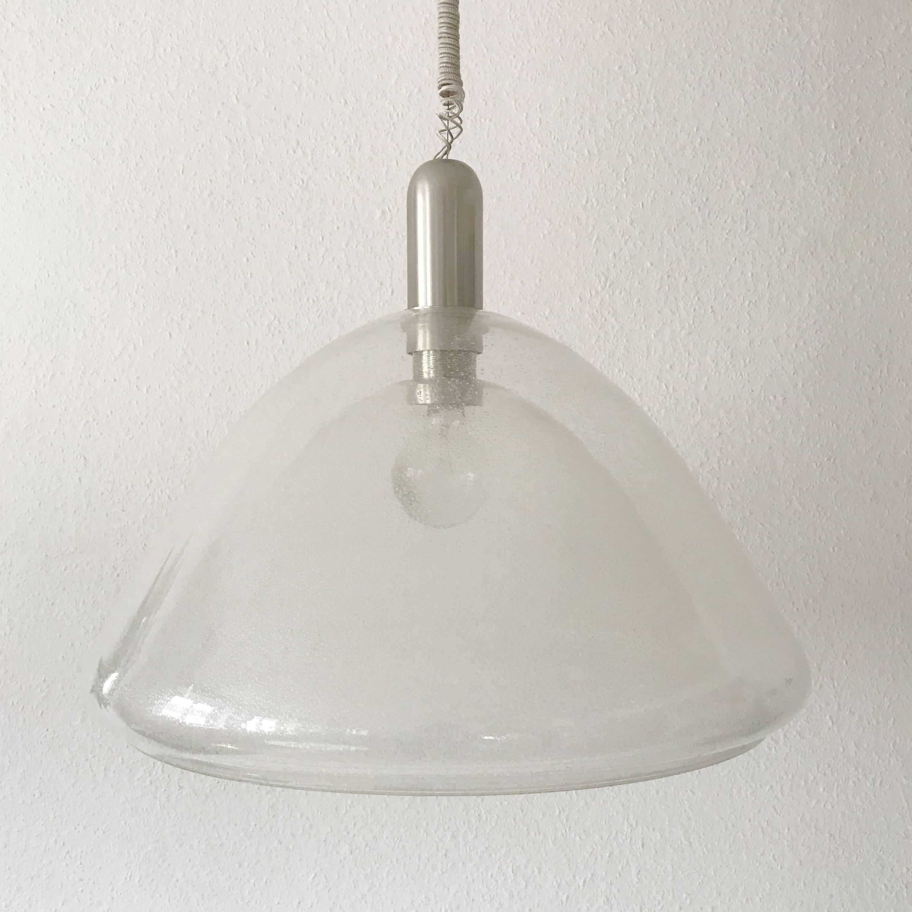 Mid-Century Modern Large Two-Layer Murano Glass Pendant Lamp by Carlo Nason for Mazzega, 1960s For Sale