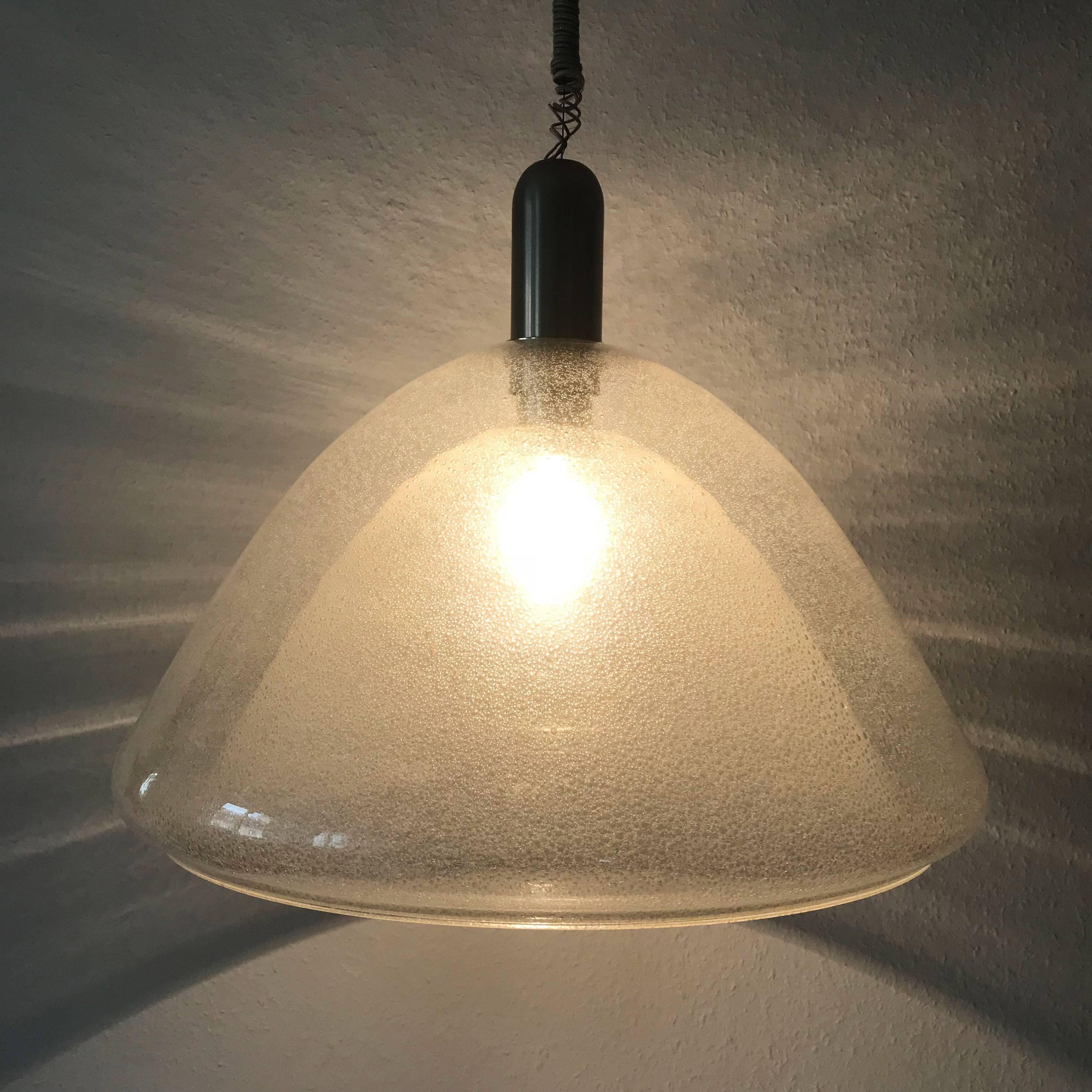 Large Two-Layer Murano Glass Pendant Lamp by Carlo Nason for Mazzega, 1960s In Good Condition For Sale In Munich, DE