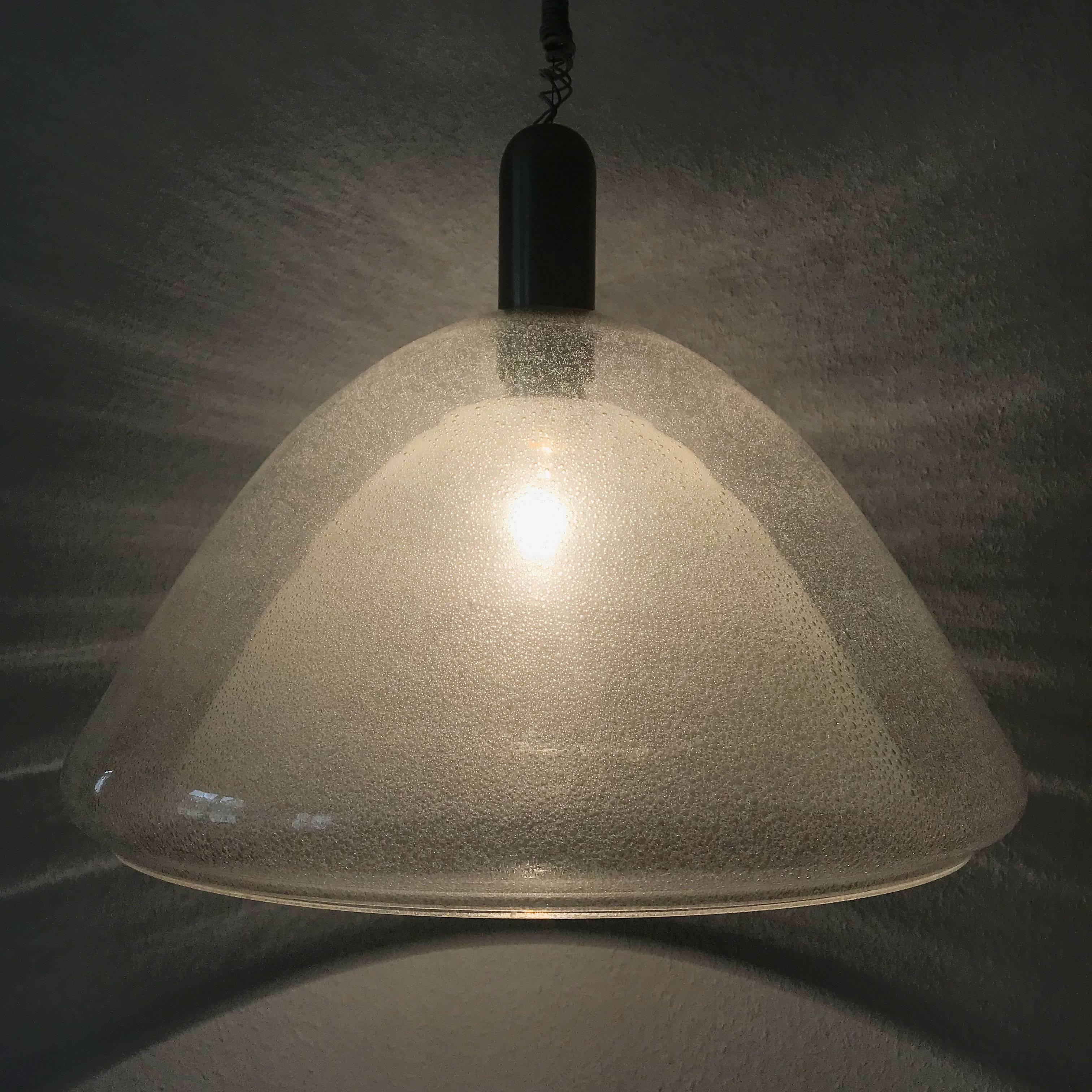Italian Large Two-Layer Murano Glass Pendant Lamp by Carlo Nason for Mazzega, 1960s For Sale