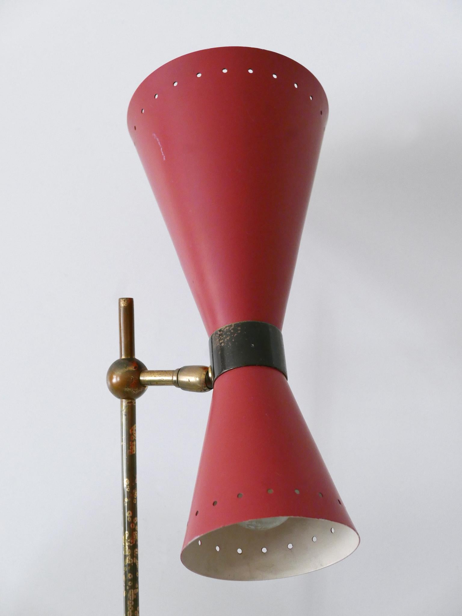 Excepcional candelabro o plafón diábolo de tres brazos de BAG Turgi Años 50 en venta 9