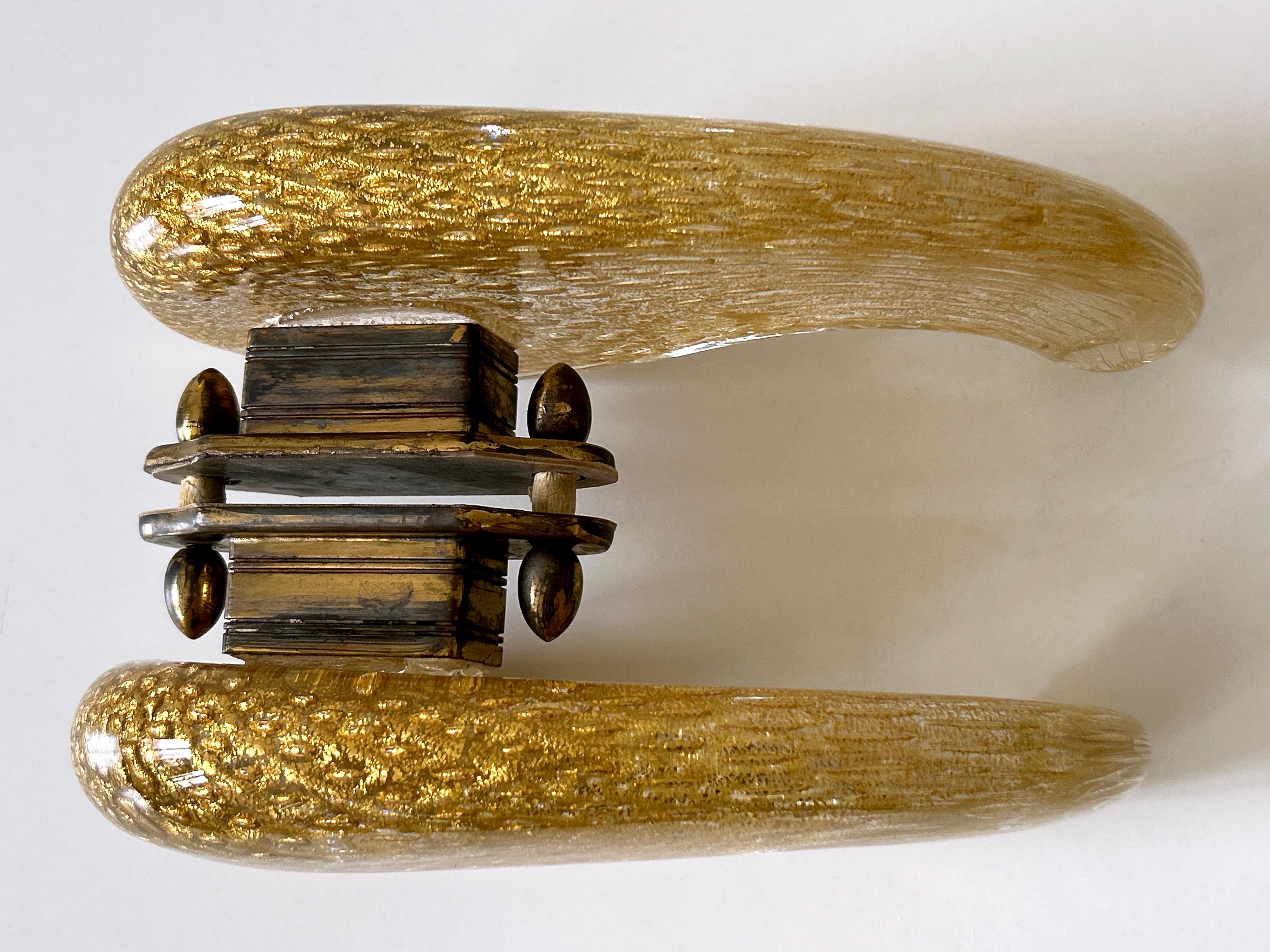 Exceptional Mid-Century Murano Glass Push & Pull Door Handles by Seguso 1950s For Sale 5