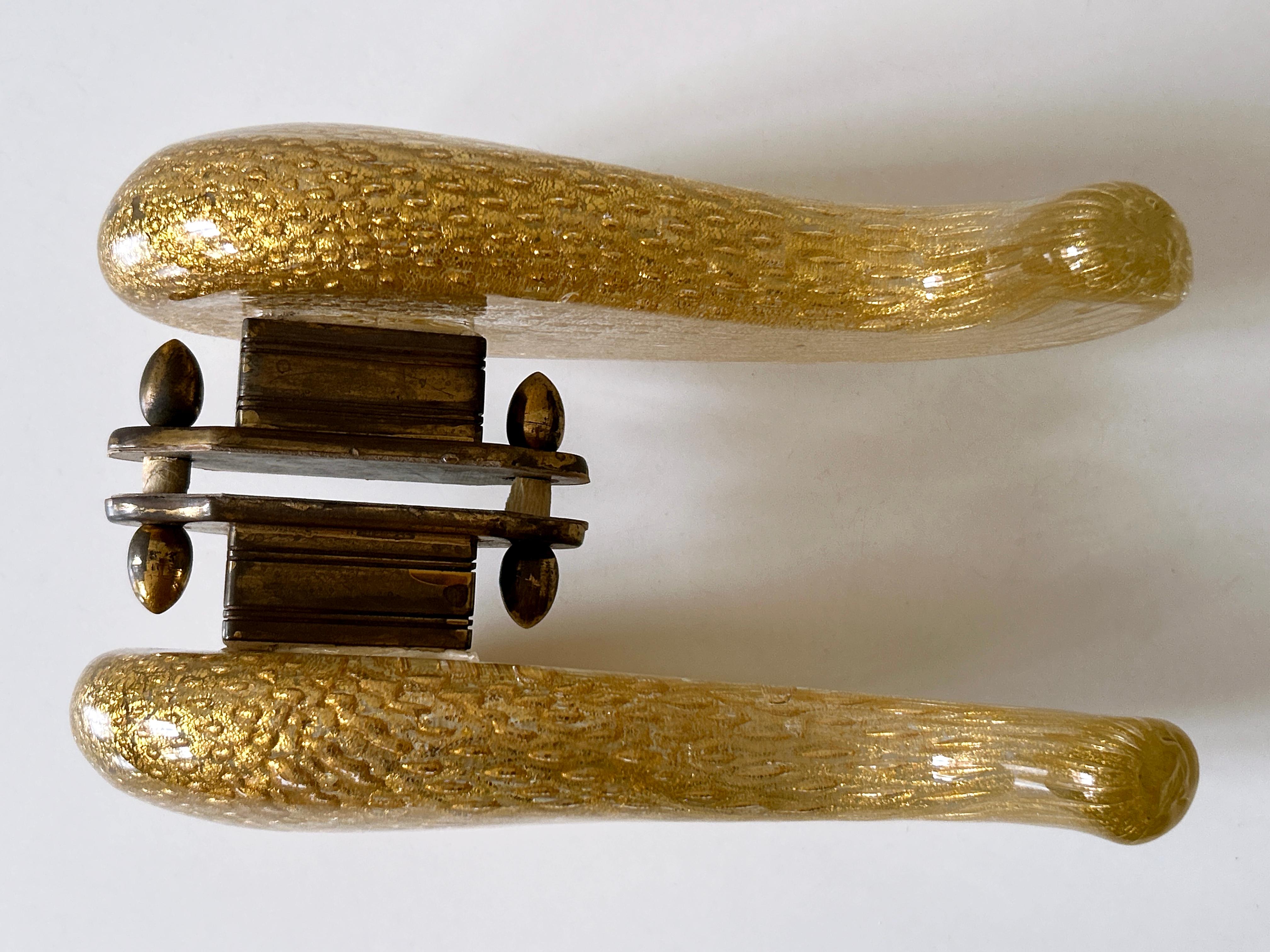 Exceptional Mid-Century Murano Glass Push & Pull Door Handles by Seguso 1950s For Sale 7
