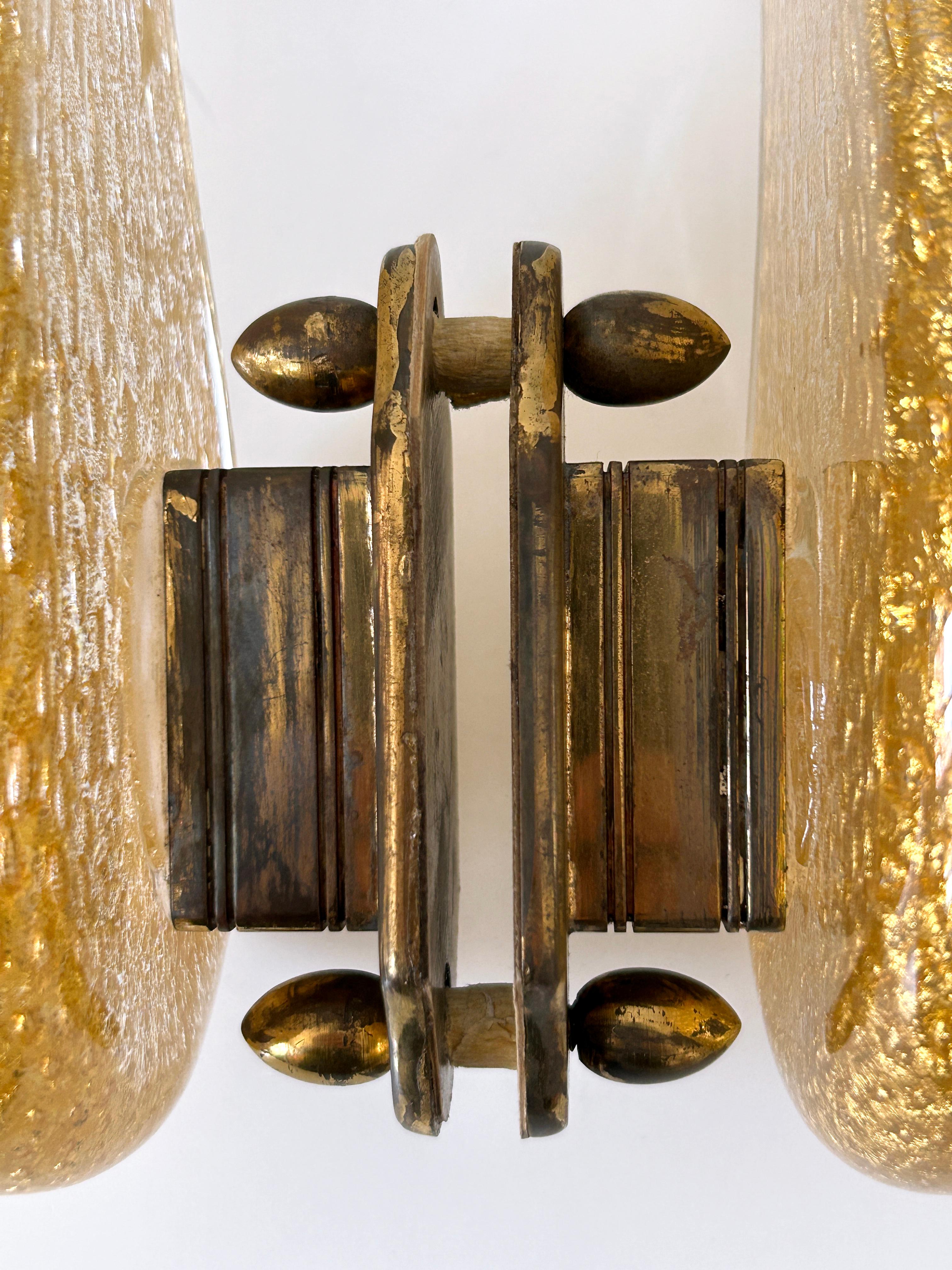 Exceptional Mid-Century Murano Glass Push & Pull Door Handles by Seguso 1950s For Sale 13