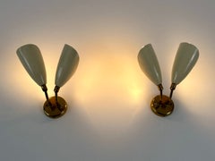 Set aus zwei eleganten Wandleuchten im Mid-Century-Modern-Stil, Italien, 1950er Jahre