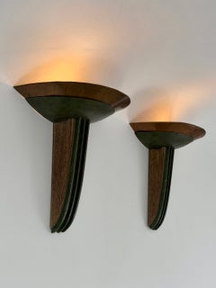 Set of Two Rare & Monumental Art Deco Sconces or Wall Lights France 1920s