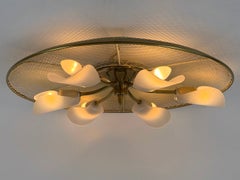 Large Mid Century Modern Flush Mount or Sconce by Erco Leuchten Germany 1960s