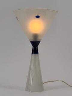 Seltene und wunderschöne Vintage-Tischlampe aus Kunstglas von Vera Walther, Deutschland, 1980er Jahre