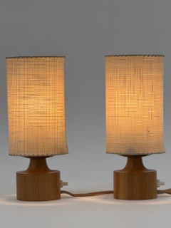 Set of Two Lovely Mid Century Modern Bedside Table Lamps Sweden 1950s
