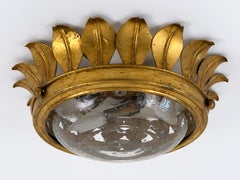 Lovely Mid Century Modern Flush Mount or Sconce Crown Germany 1970s