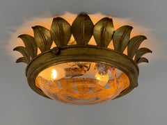 Lovely Mid Century Modern Flush Mount or Sconce Crown Germany 1970s