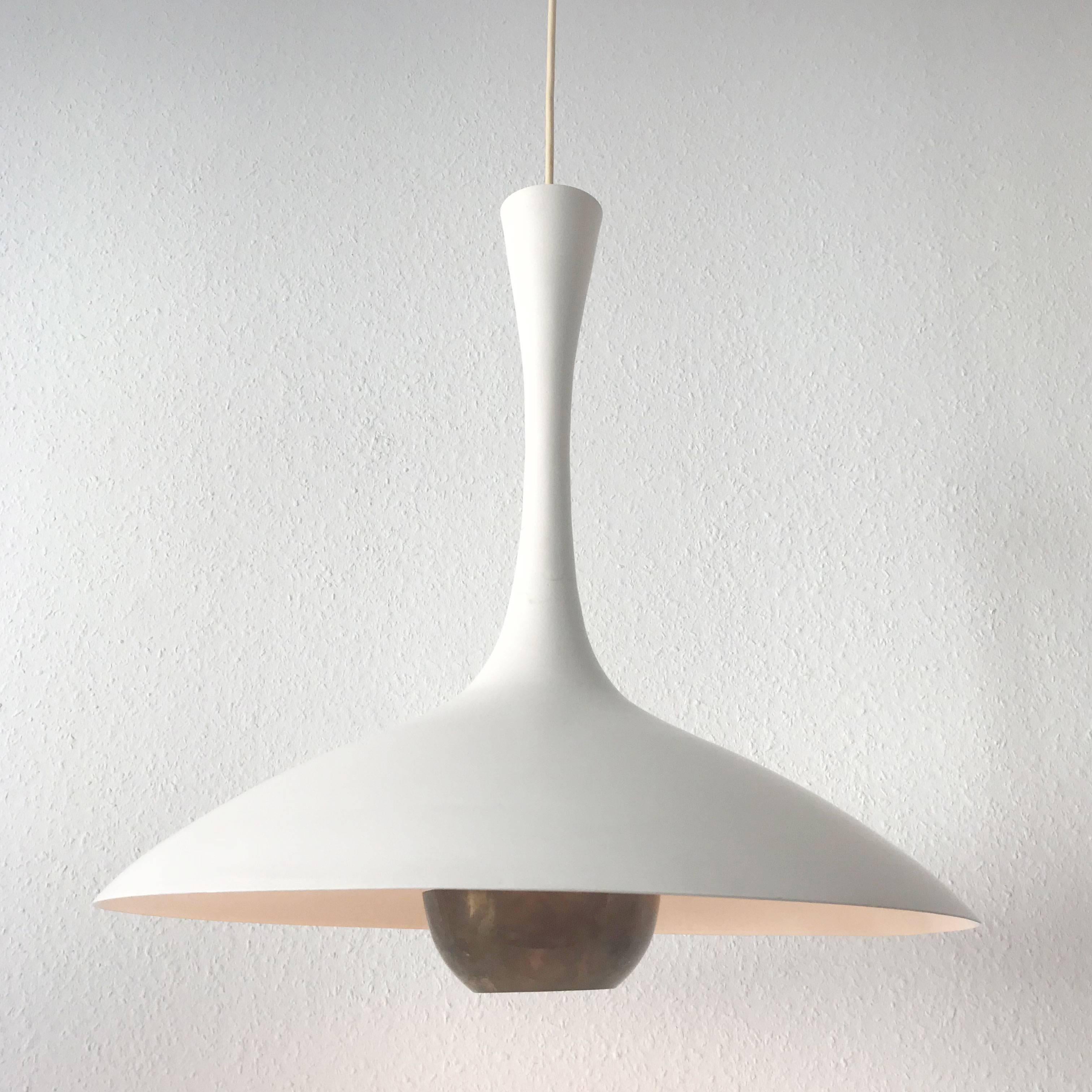 Lacquered Elegant Mid Century Modern Pendant Lamp or Hanging Light by Florian Schulz 1960s For Sale