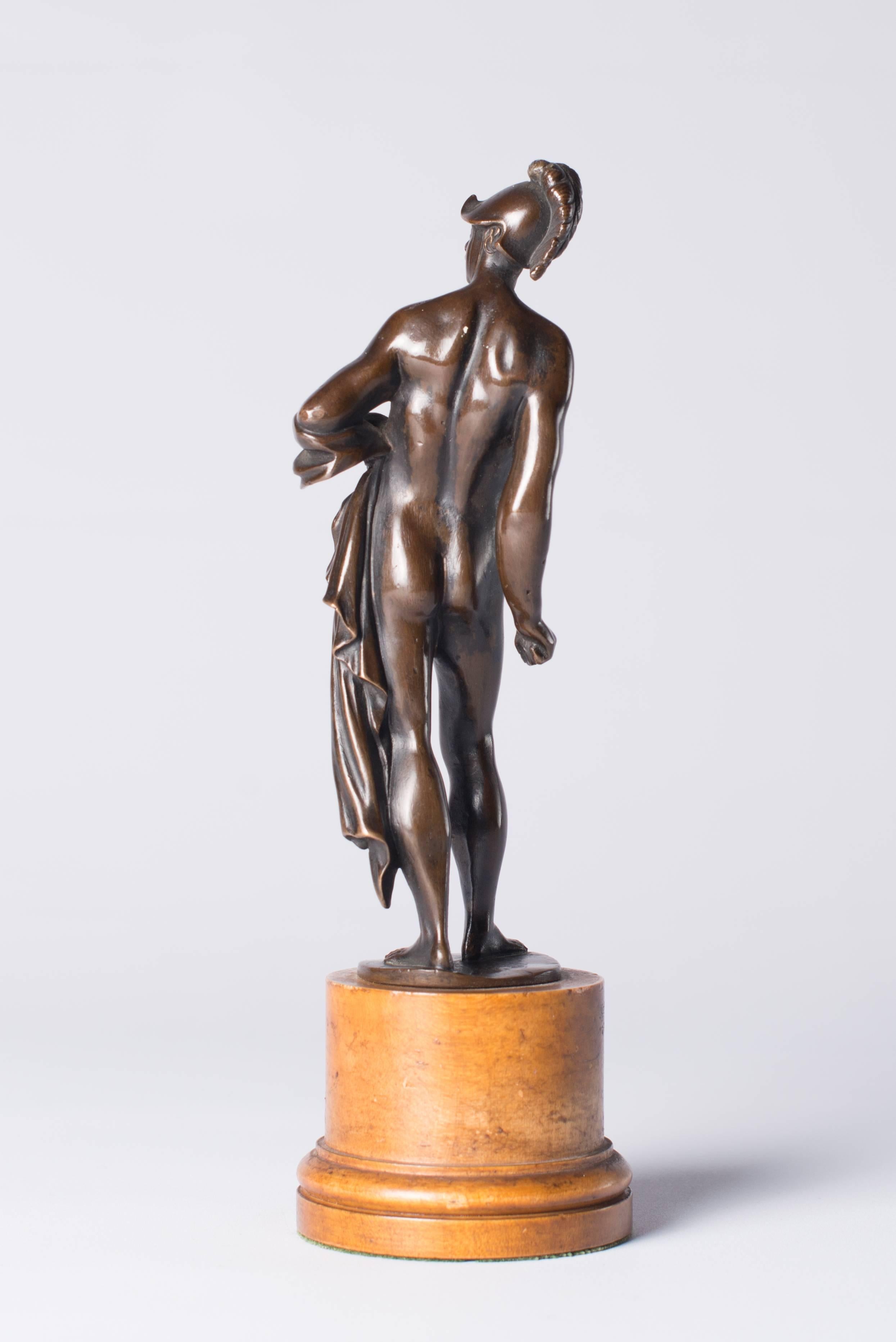 Cast Antique Bronze Statue Mars, 17th Century For Sale