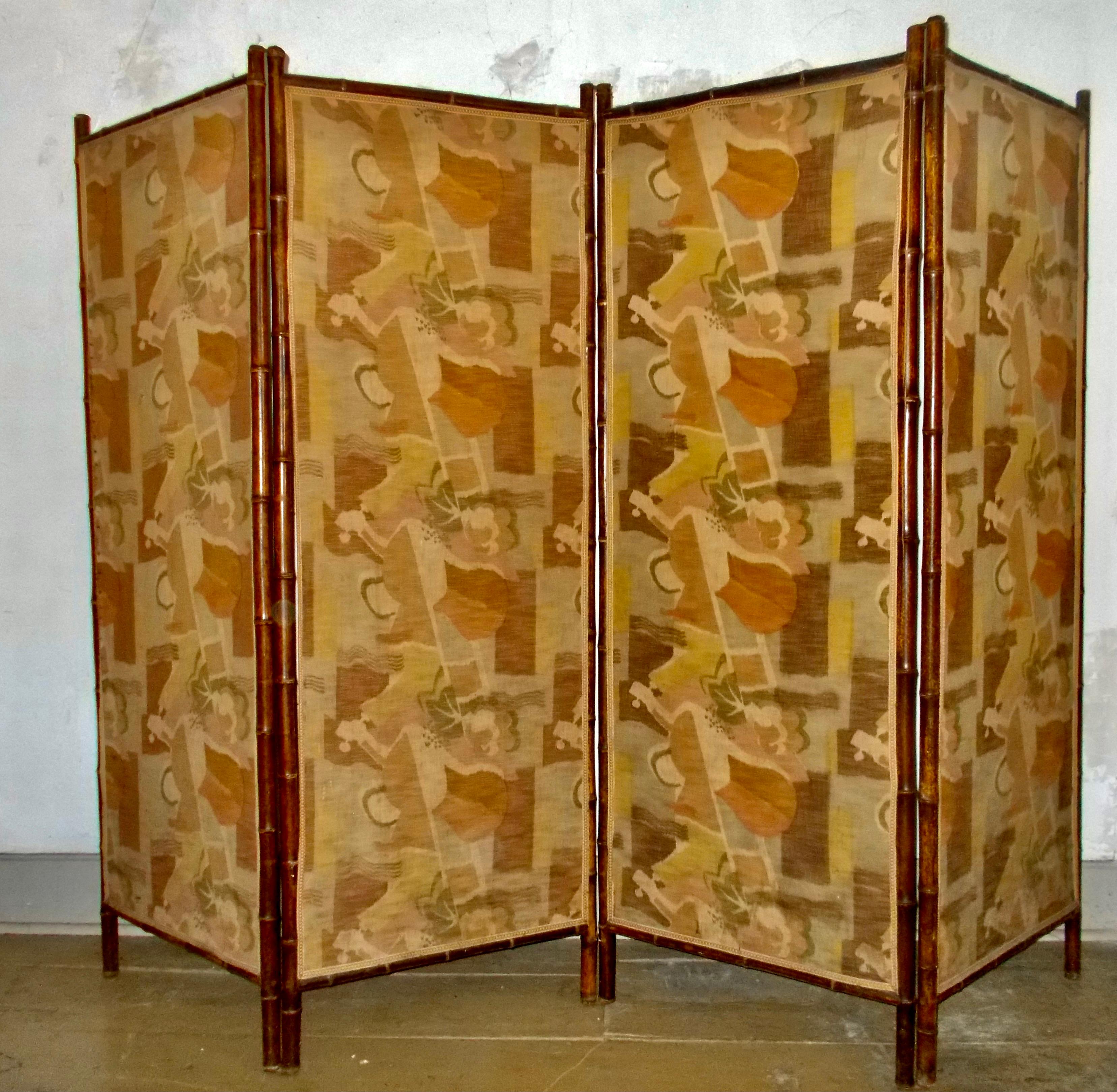 Ruth Reeves (attributed) Fabric American Deco Period Screen For Sale 7