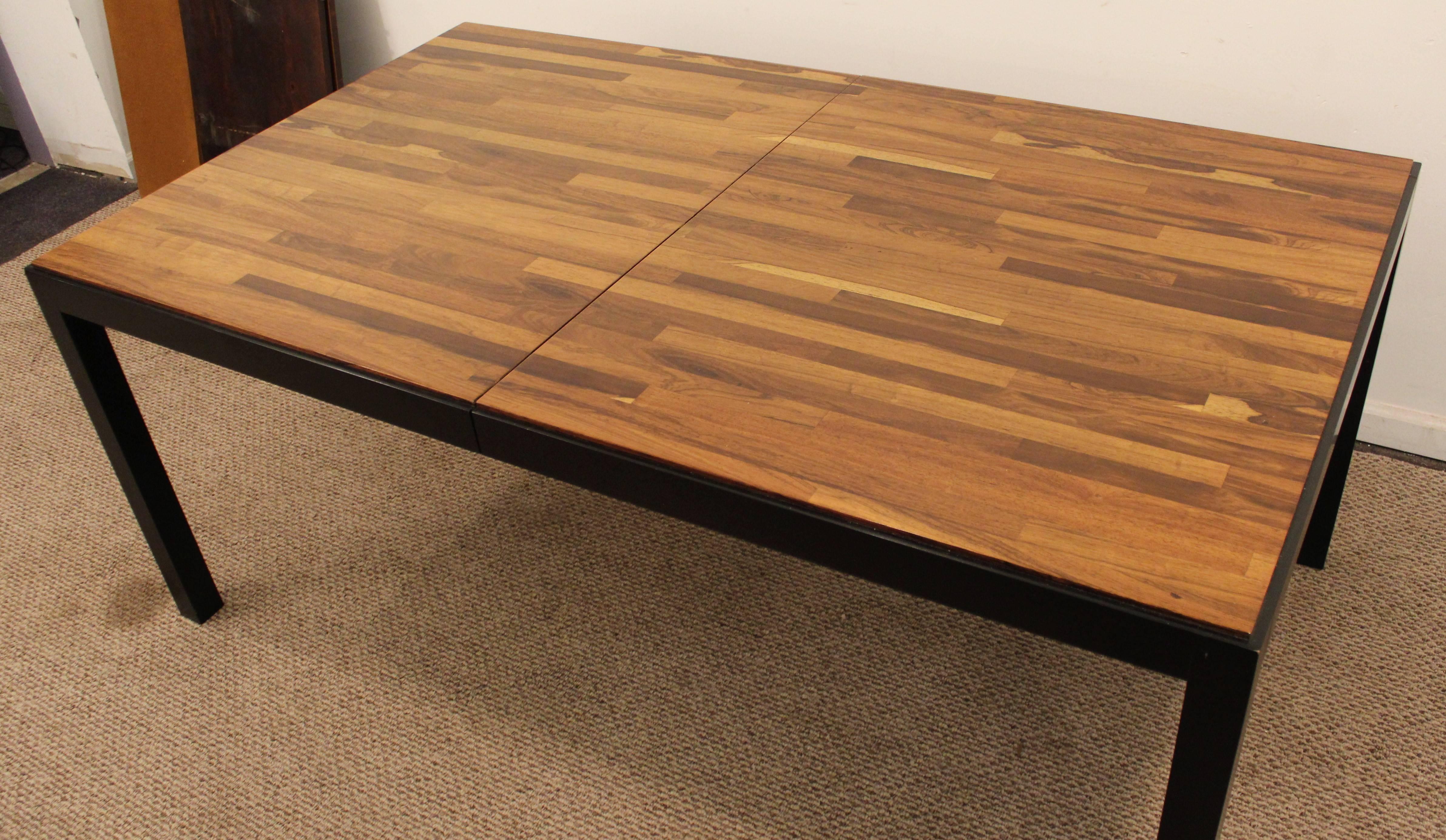 American Mid-Century Modern Milo Baughman Directional Rosewood Parquet Dining Table