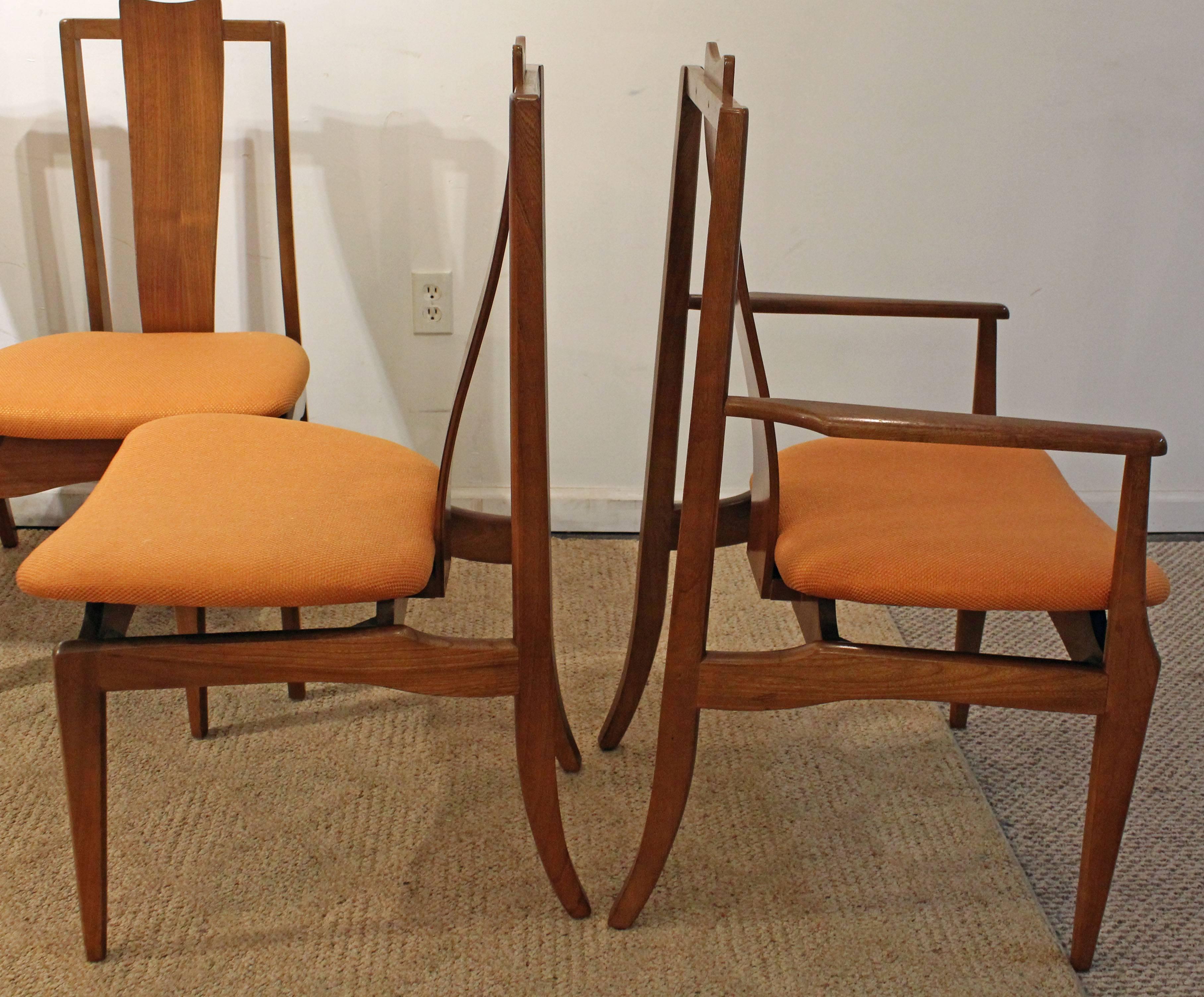 Set of Six Mid-Century Modern Floating Seat Dining Chairs In Good Condition In Wilmington, DE