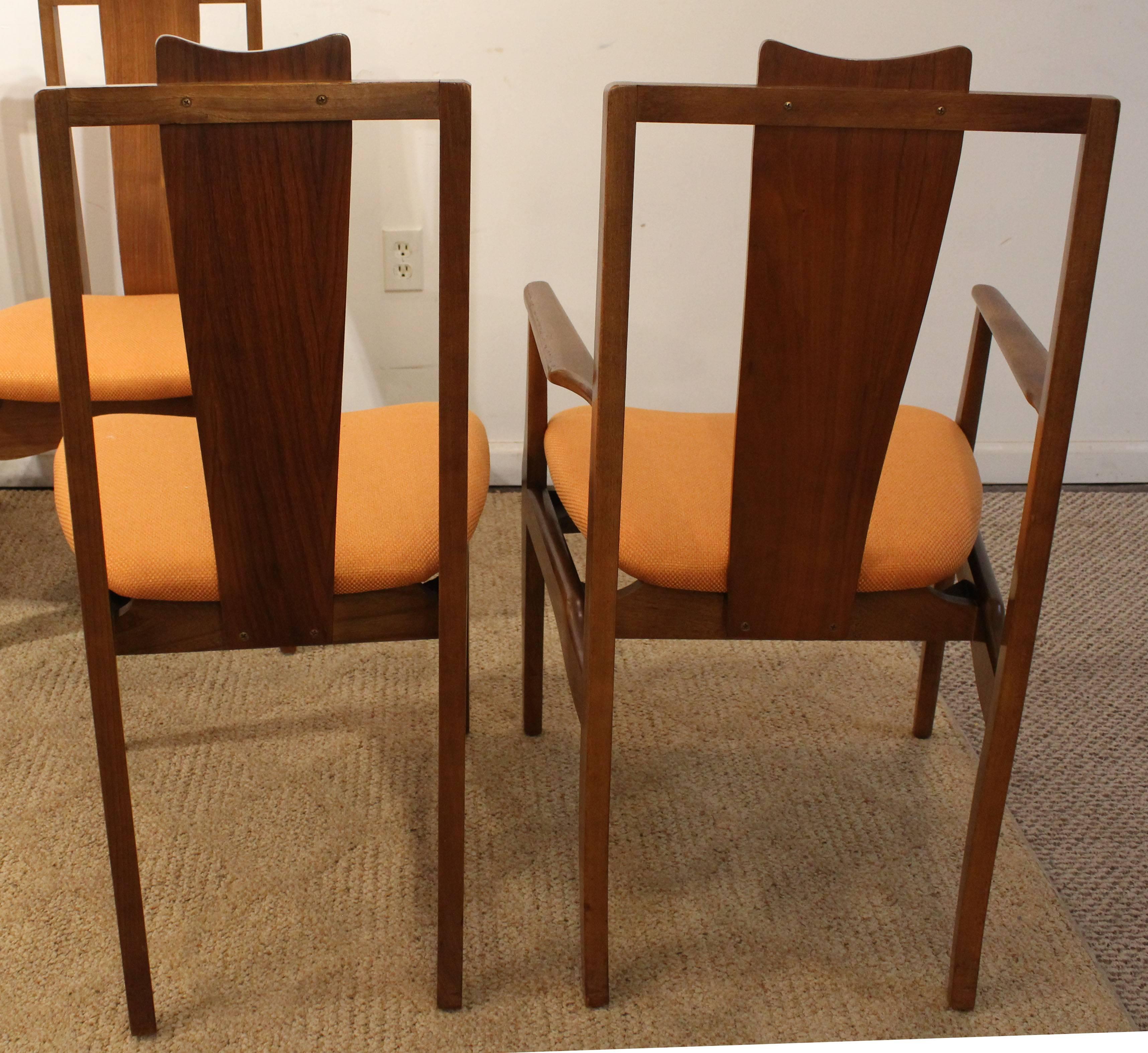 Mid-20th Century Set of Six Mid-Century Modern Floating Seat Dining Chairs