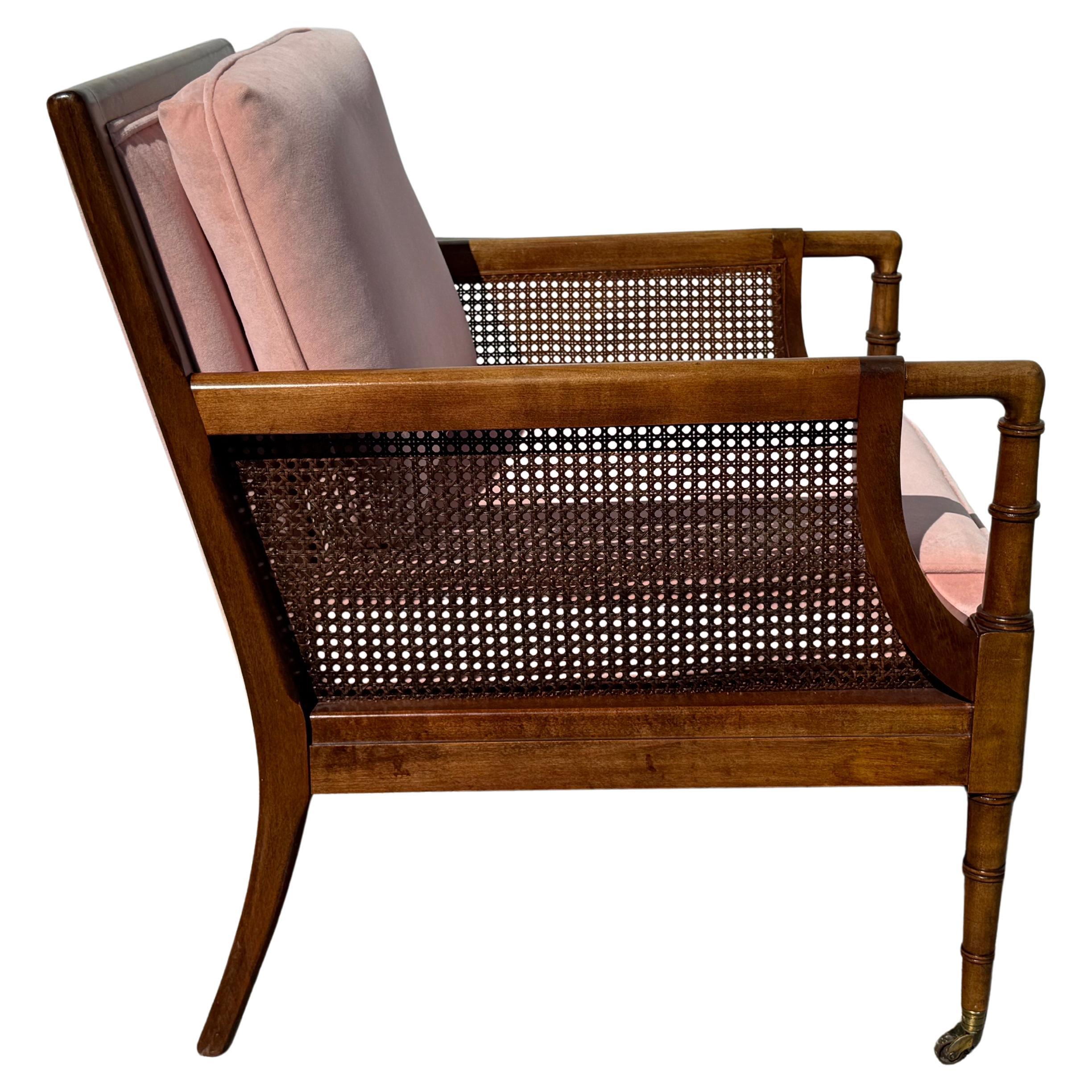 Mid-Century Regency Velvet Lounge Chair