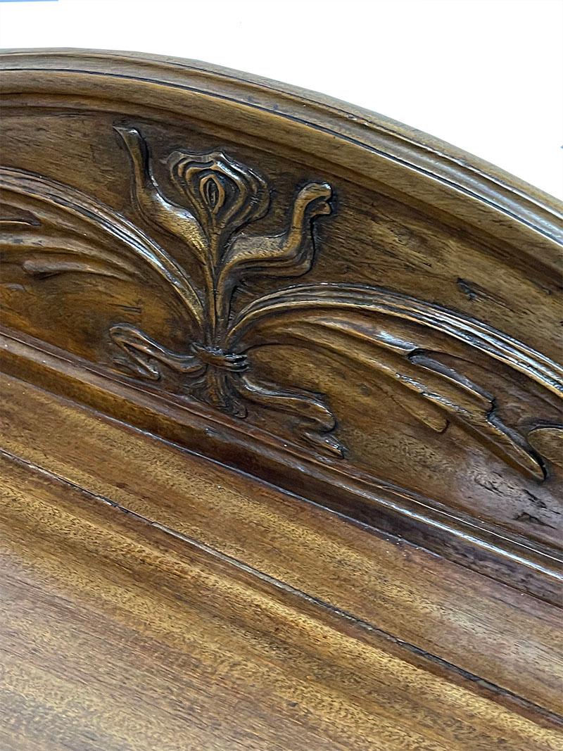 Walnut Art Nouveau wall side table, ca. 1900 For Sale