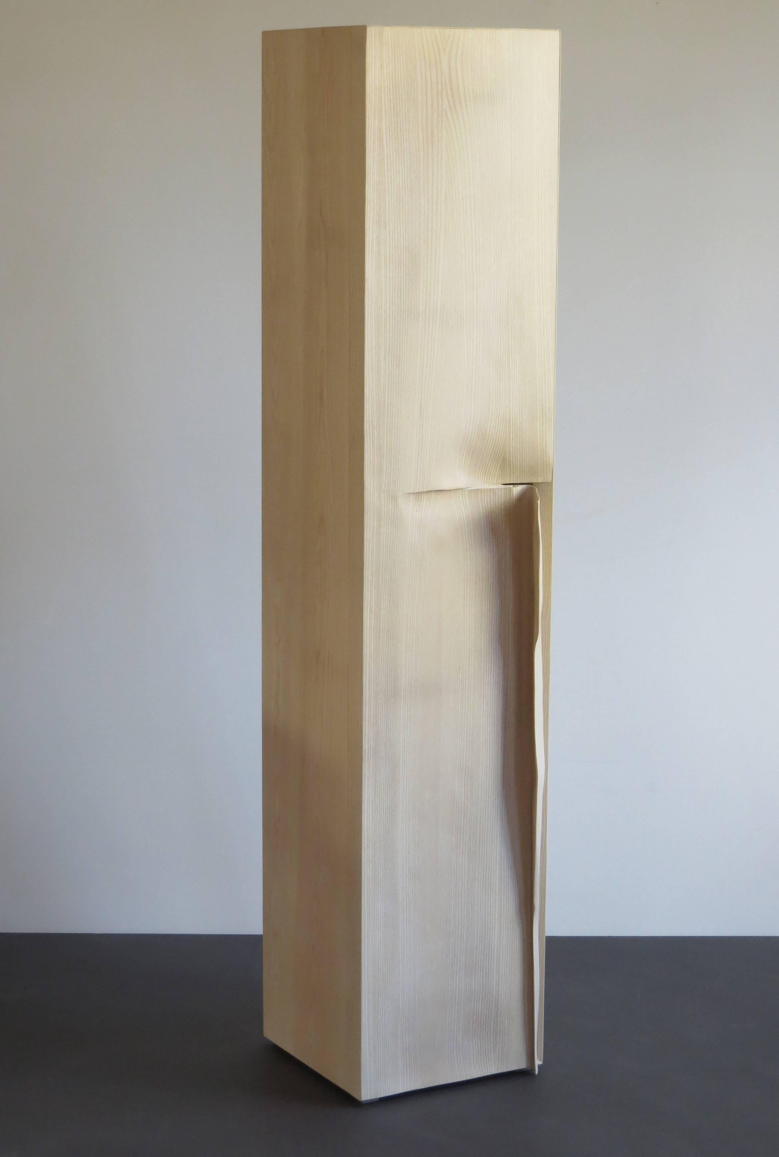 Organic Modern Tower Cabinet, Handmade, Solid Wood, Made in Germany, High Cabinet For Sale