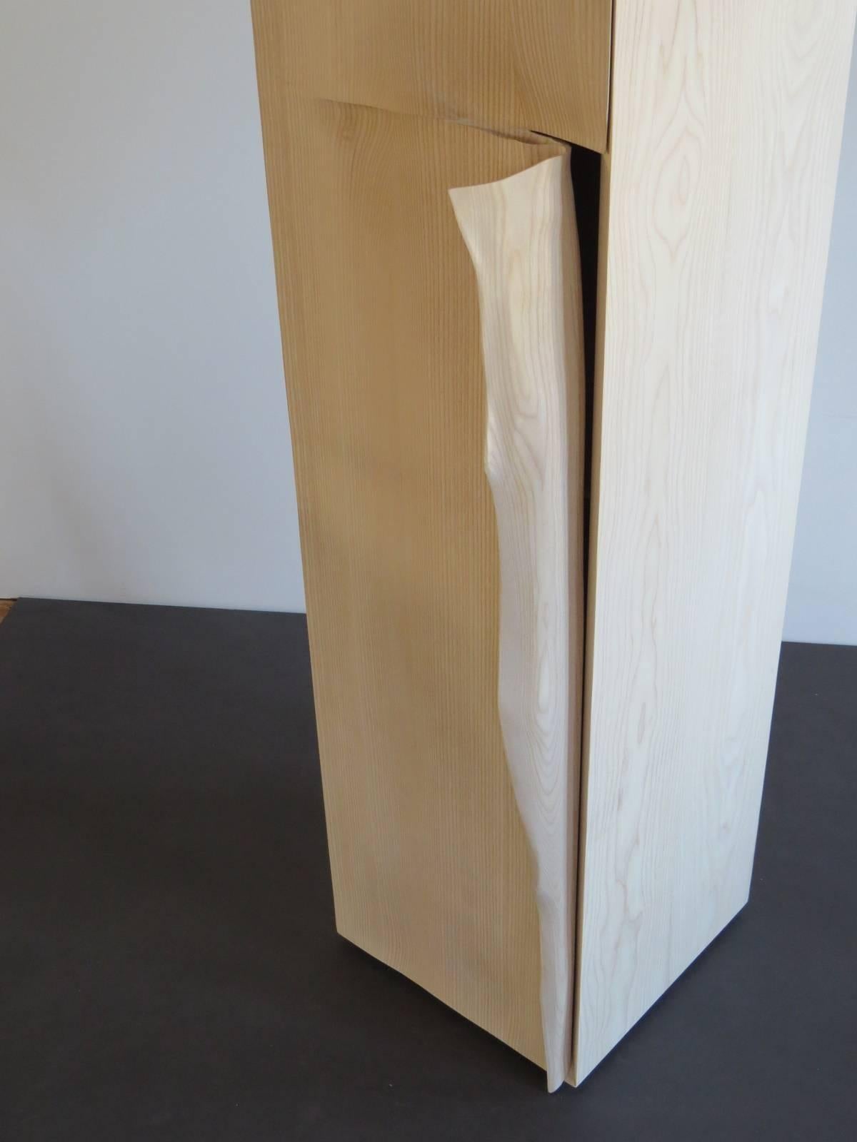 Hand-Crafted Tower Cabinet, Handmade, Solid Wood, Made in Germany, High Cabinet For Sale