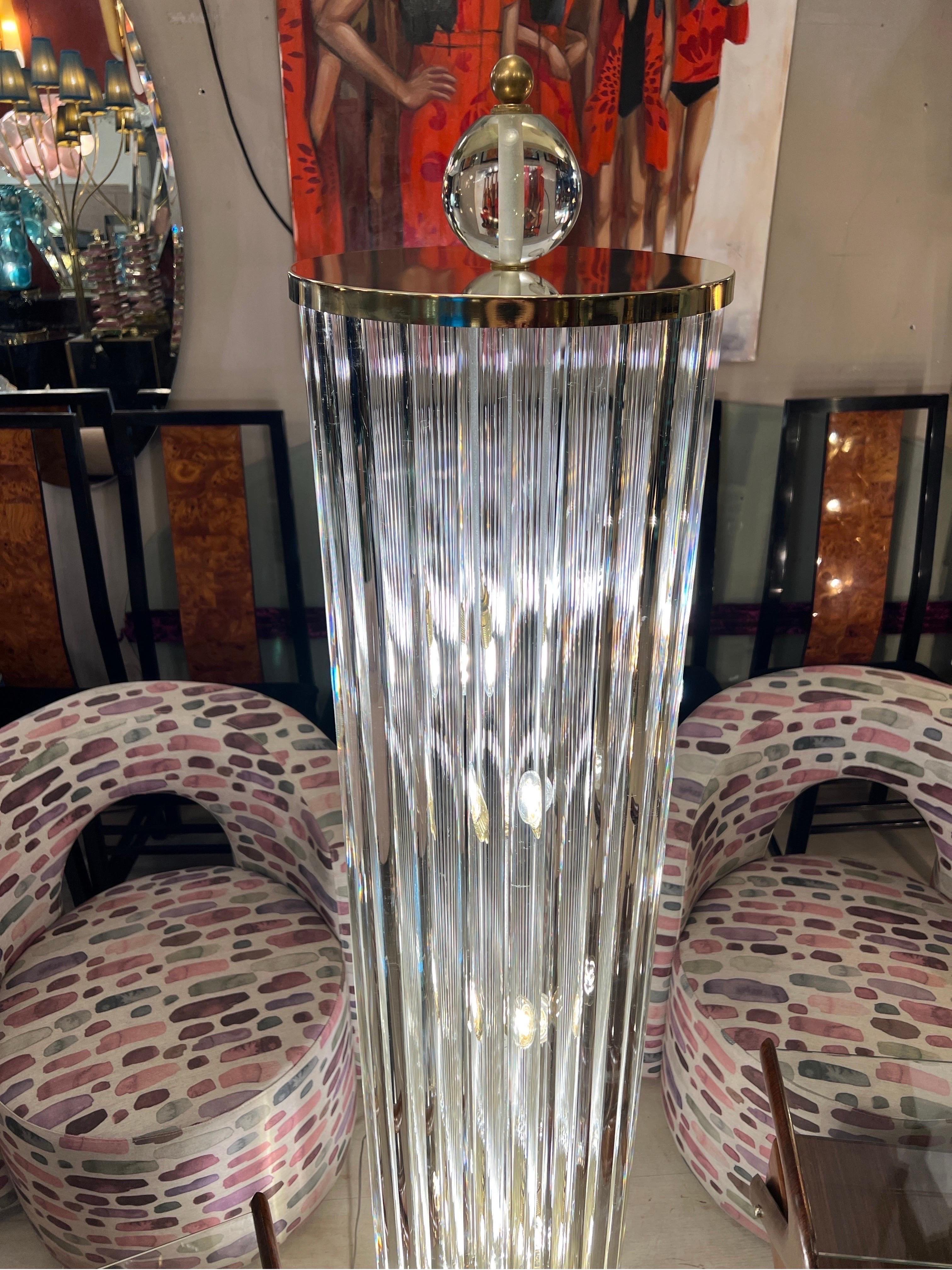 Lampadaire de Murano avec tiges en verre transparent, forme de colonne, années 1980 en vente 5