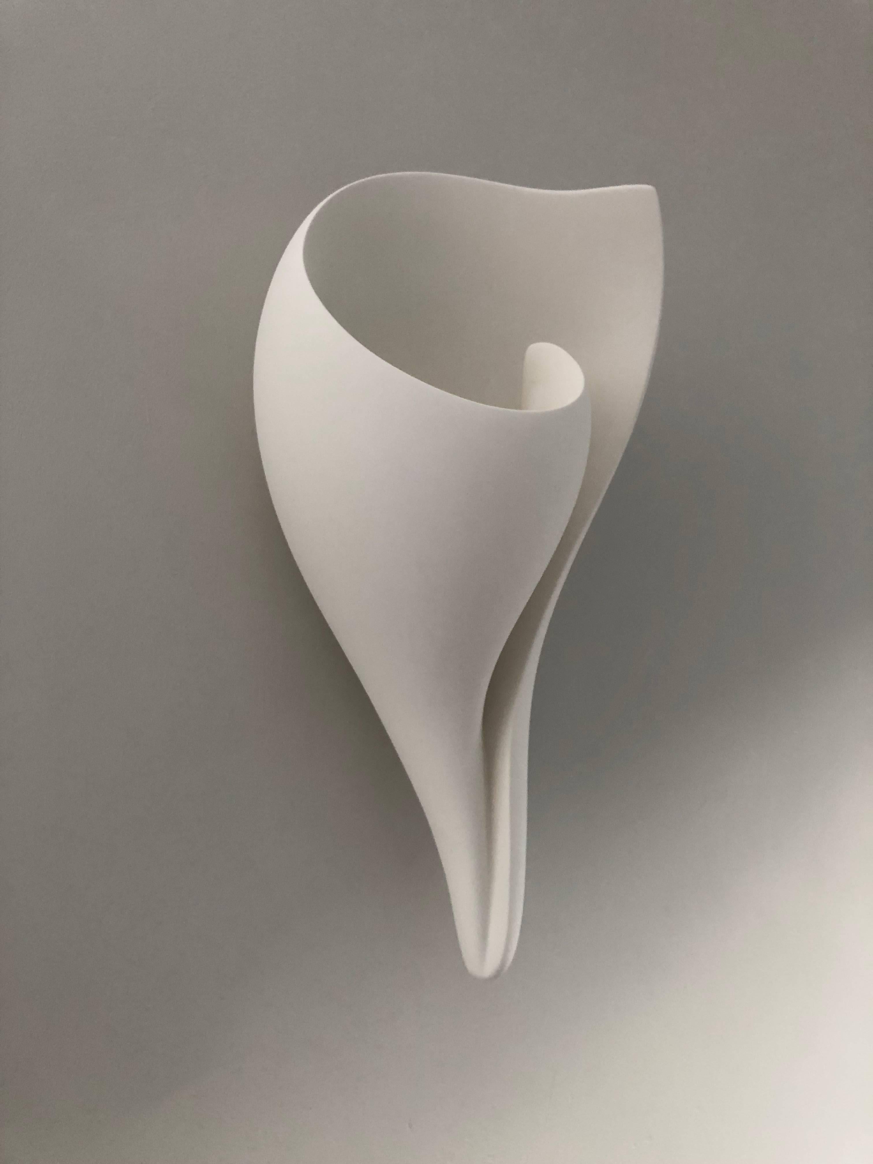 Organic Modern Handmade Monumental Shell Wall-Mounted Sculpture White Plaster, Hannah Woodhouse For Sale