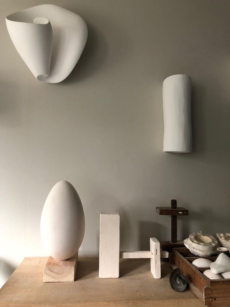 Serenity Sofie Contemporary Wall Sconce/Light, White Plaster, Hannah Woodhouse For Sale 3