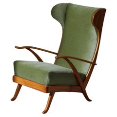 Vintage Wingback Armchair by Karl Nothhelfer for Schörle & Gölz from the 1950's