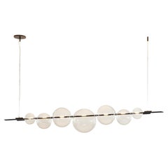 Dòry by Silvio Mondino Studio, Statement Linear Chandelier Darkened Brass