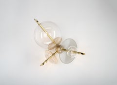 Trapezi Wall Light & Flush Mount by Silvio Mondino Studio, Brushed Brass & Glass