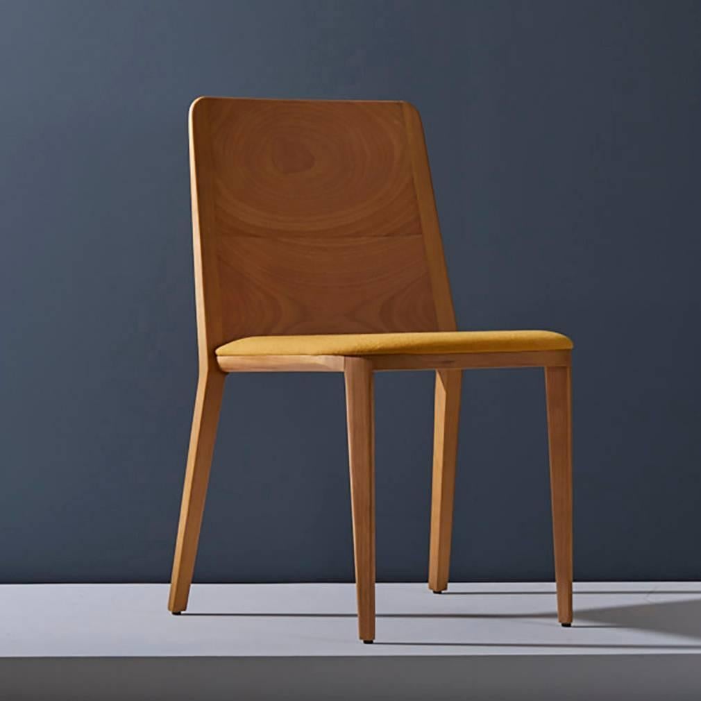Modern Minimal style, solid wood chair, textiles or leather seatings For Sale