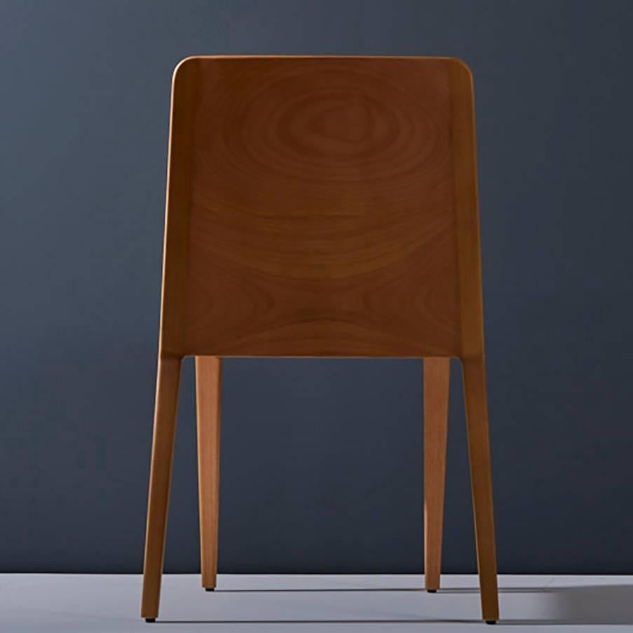 Contemporary Minimal style, solid wood chair, textiles or leather seatings For Sale