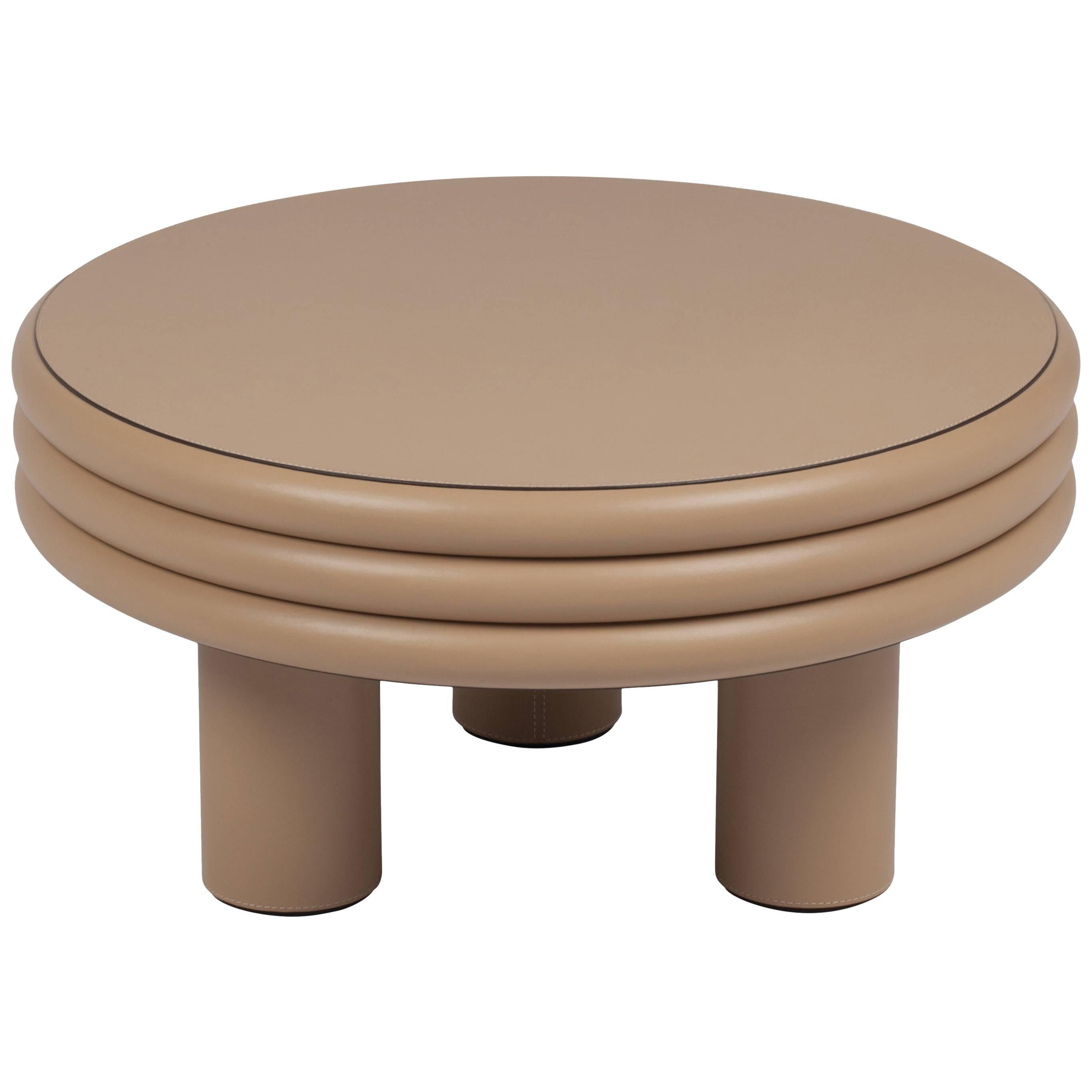 Scala Leather Coffee Table Cappuccino Nappa For Sale