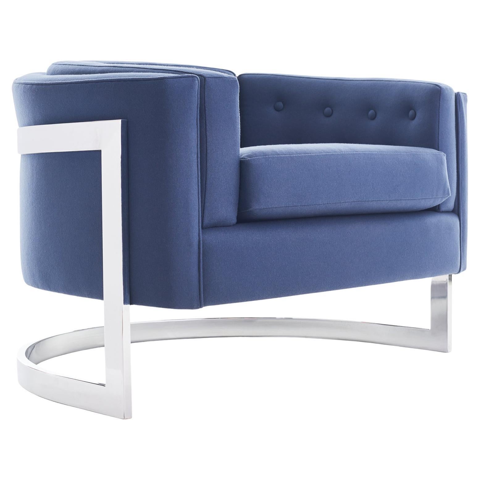 Midcentury Chrome Jules Heumann for Metropolitan Pair Cantilever Lounge Chairs